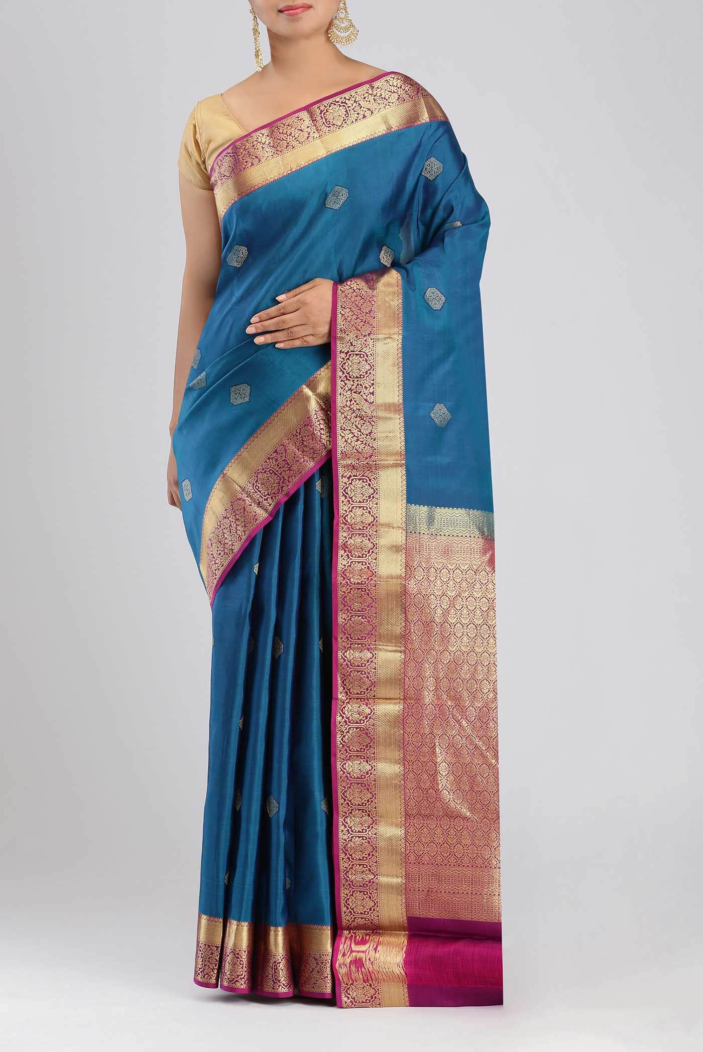 Blue Kanchipuram Silk Saree