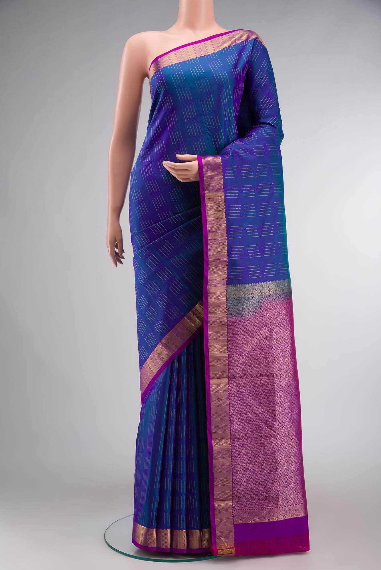 Blue Kanchipuram Silk Saree