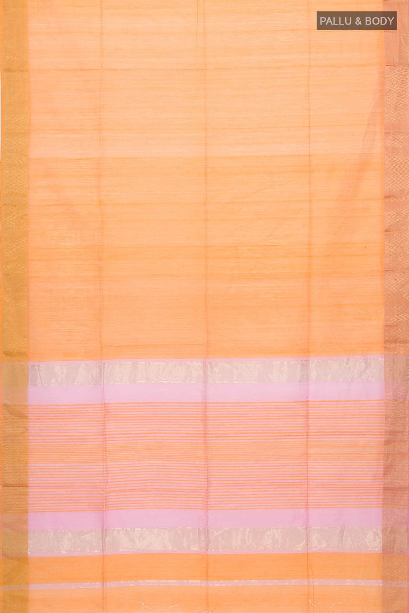 Orange Maheshwari Silk Cotton Saree