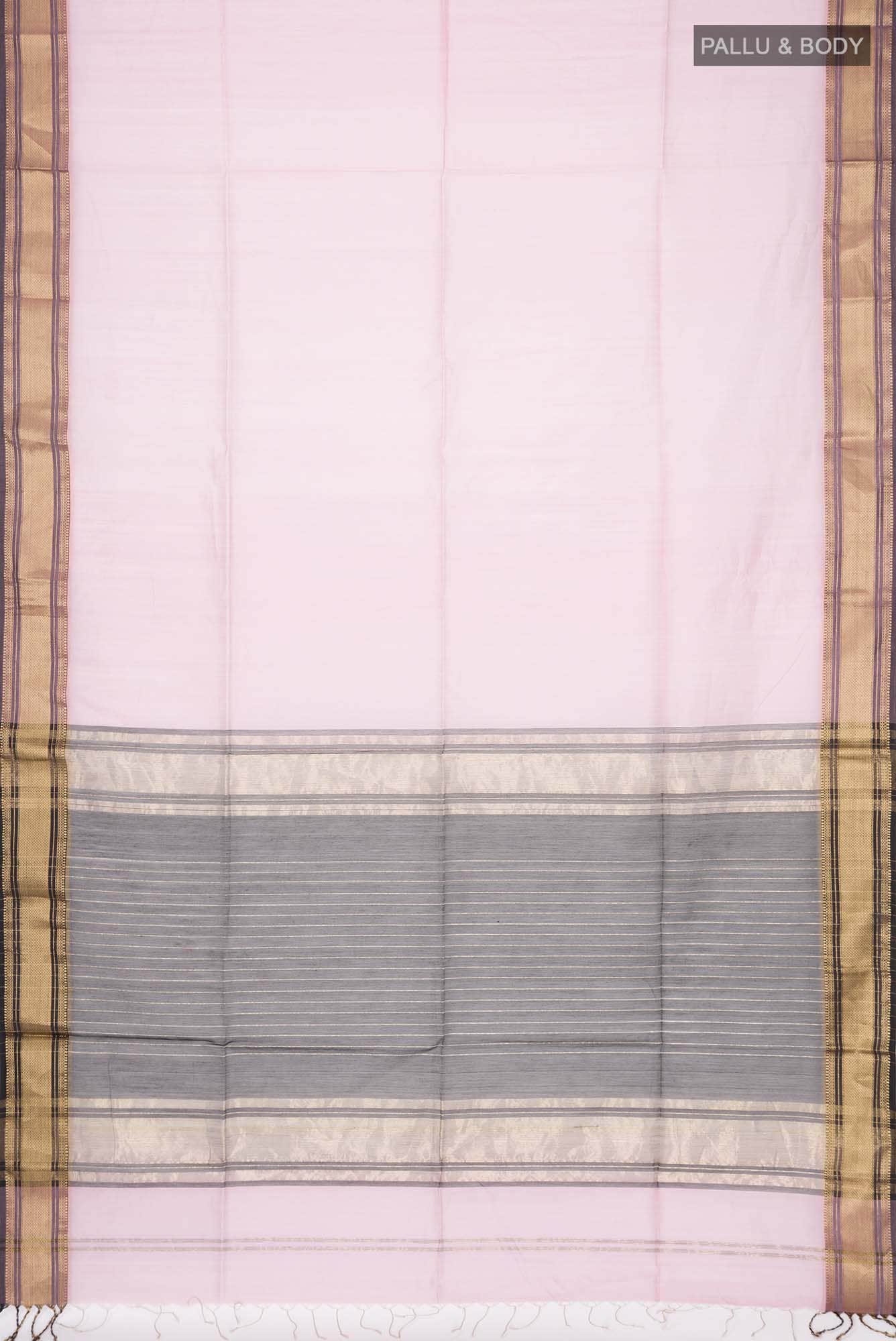 Rose pink Maheshwari Silk Cotton Saree