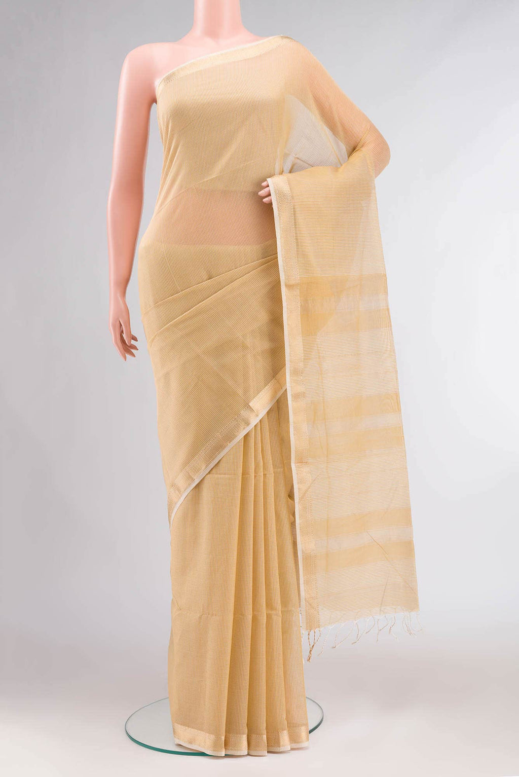 Mustard Maheshwari Silk Cotton Saree