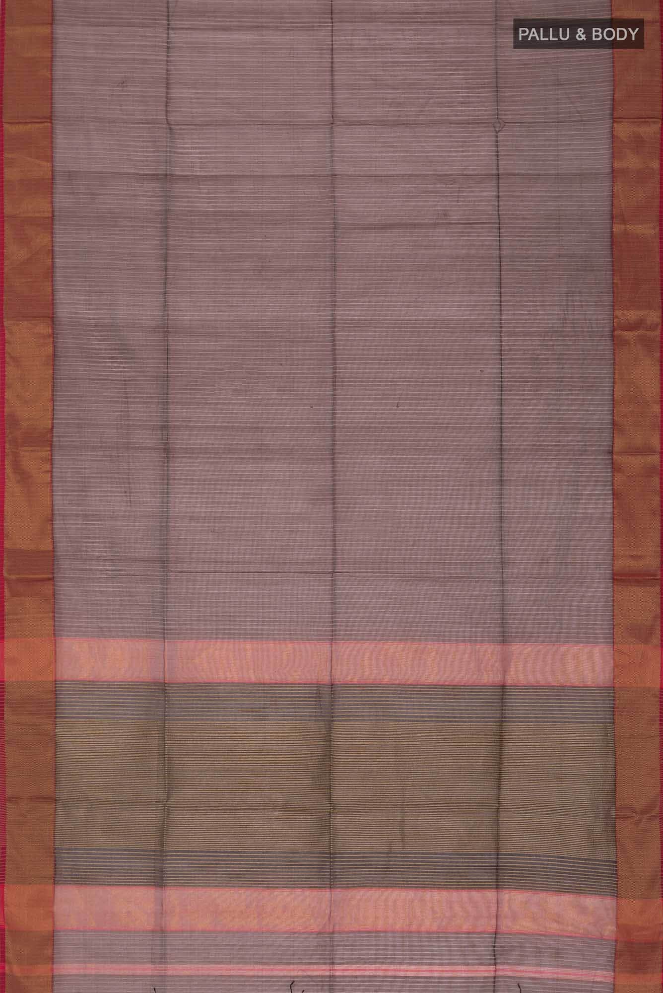 Brown Maheshwari Silk Cotton Saree