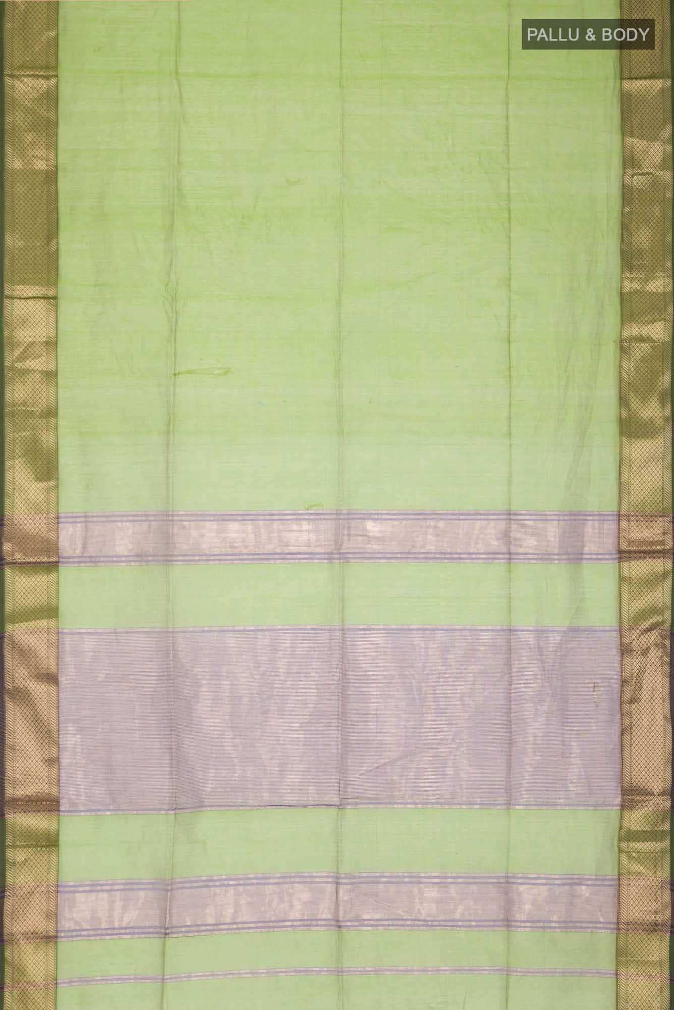 Green Maheshwari Silk Cotton Saree