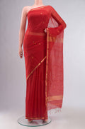Red Maheshwari Silk Cotton Saree