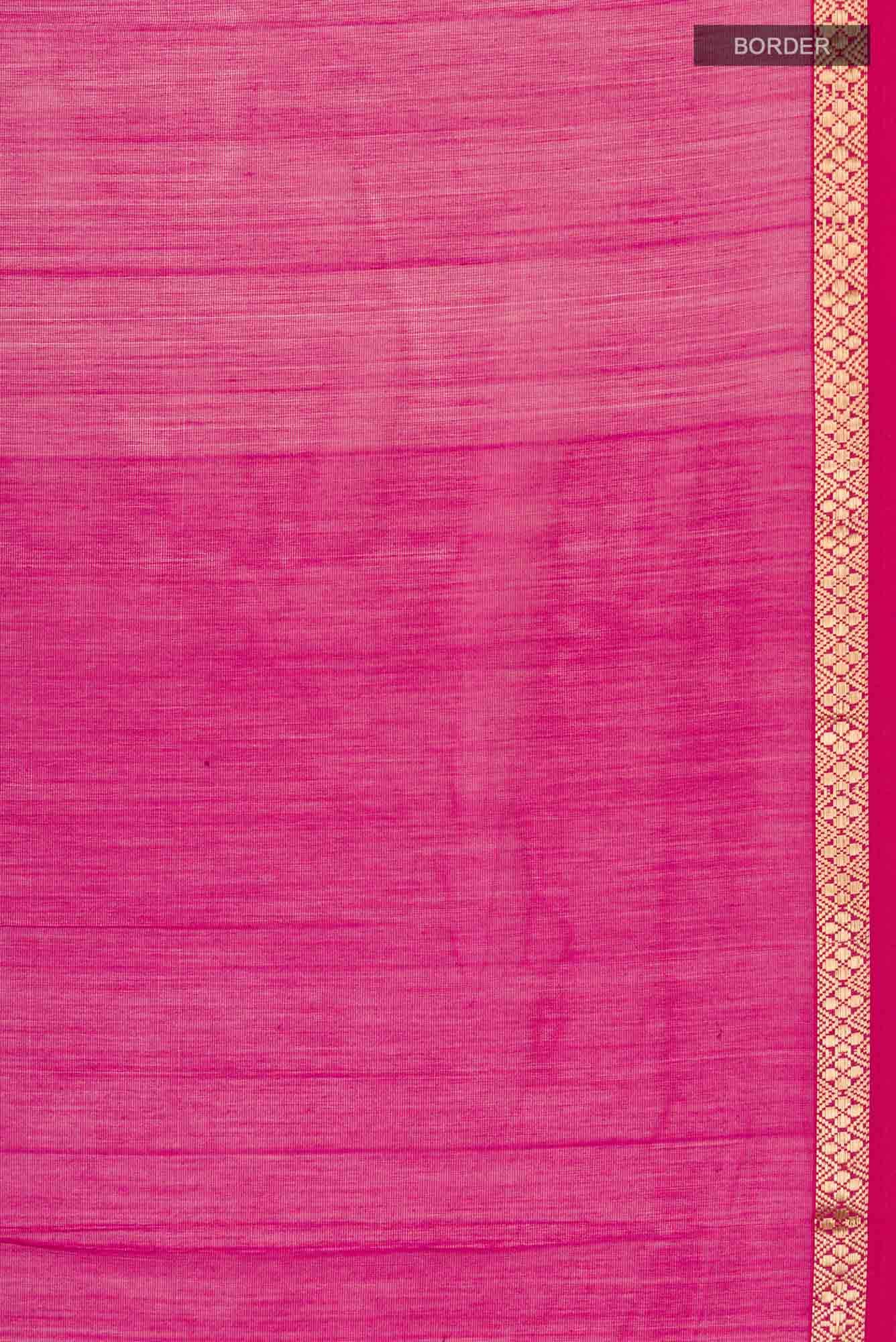Pink Maheshwari Silk Cotton Saree
