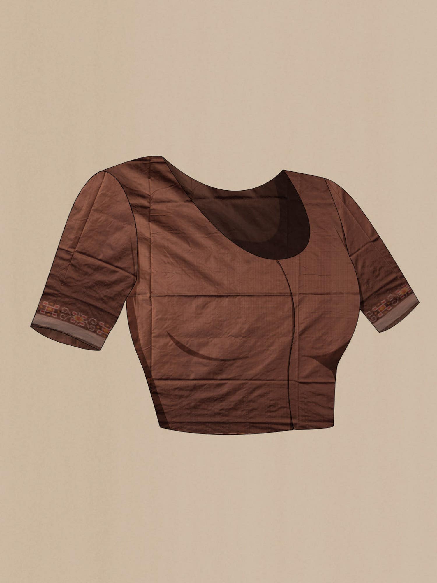 Brown Pochampally Silk Saree