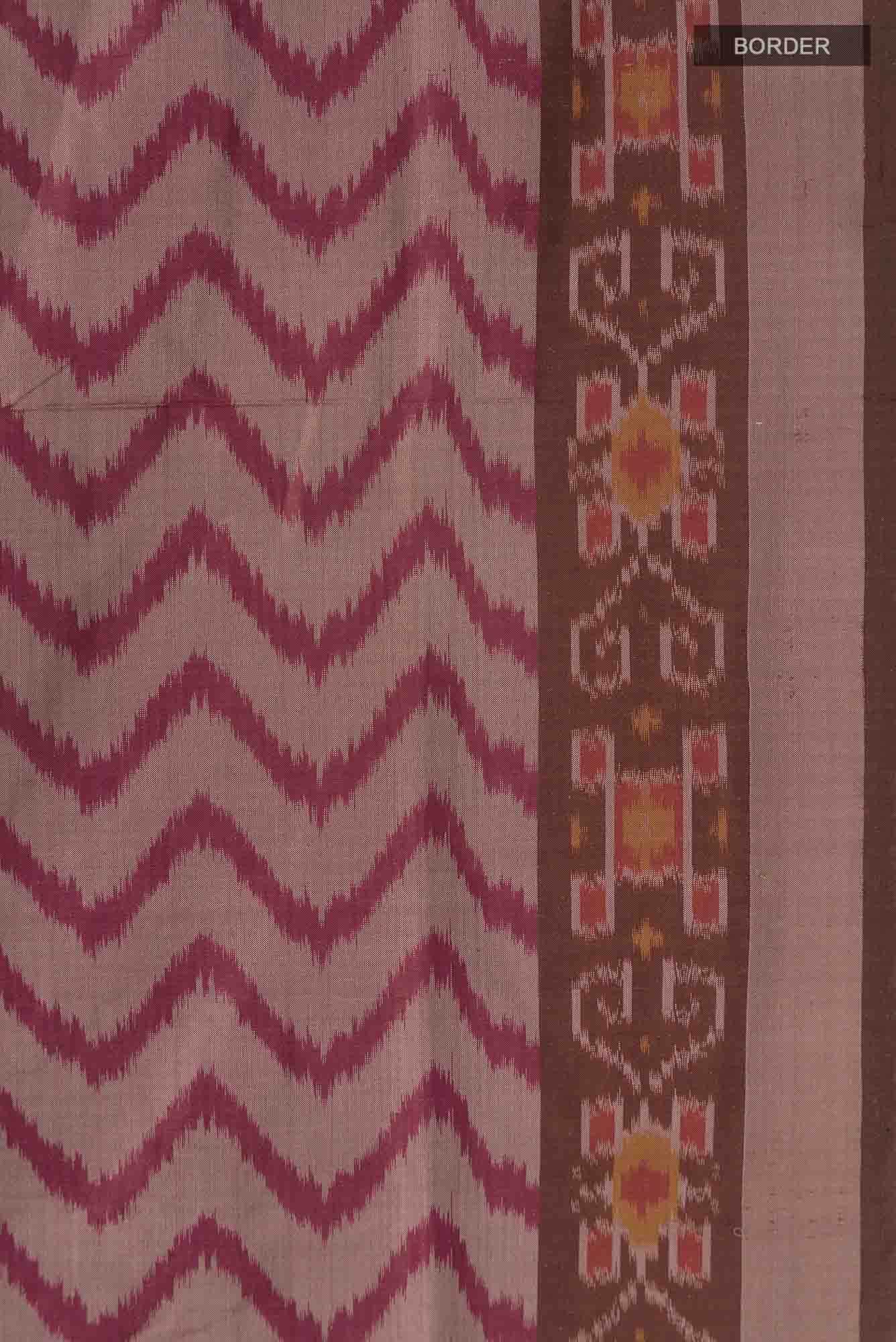 Brown Pochampally Silk Saree