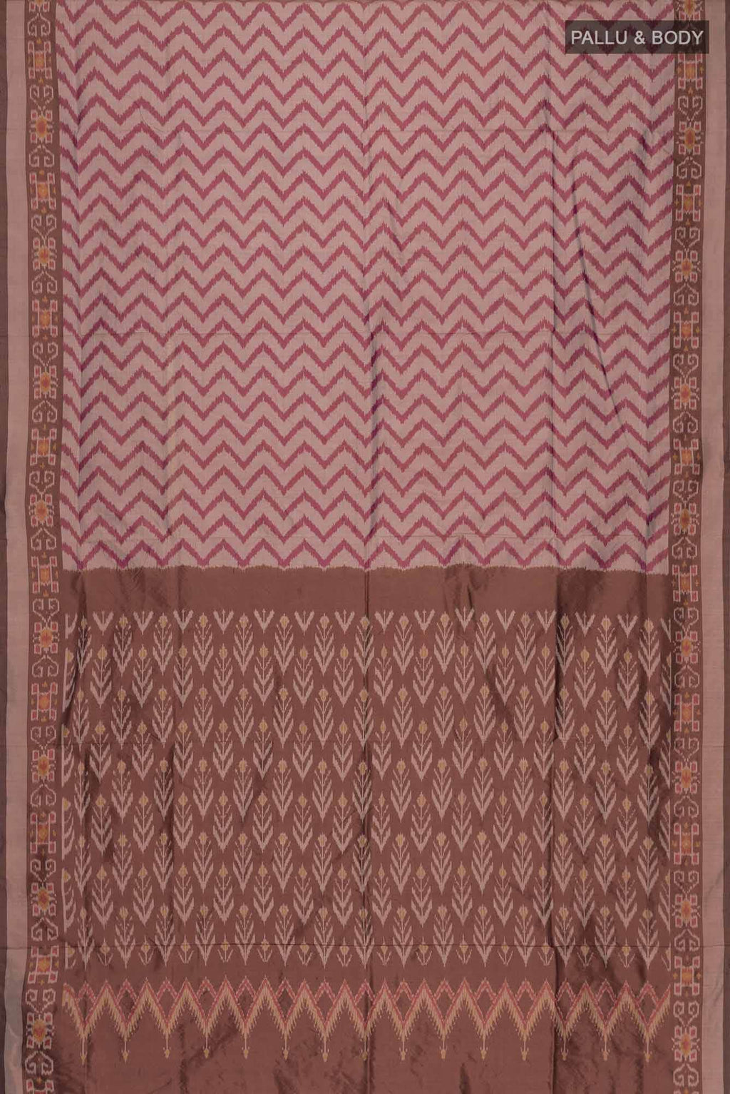 Brown Pochampally Silk Saree