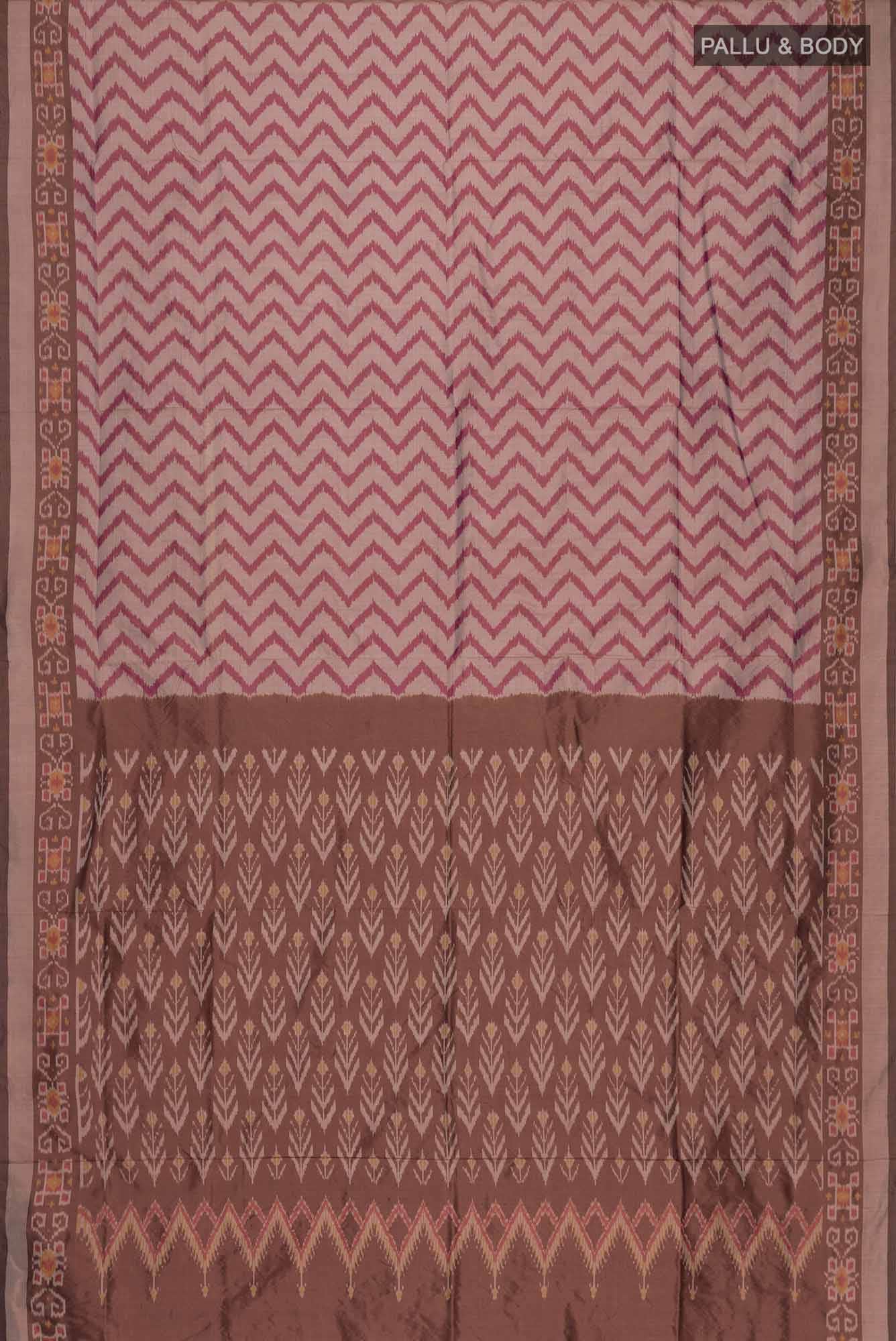 Brown Pochampally Silk Saree