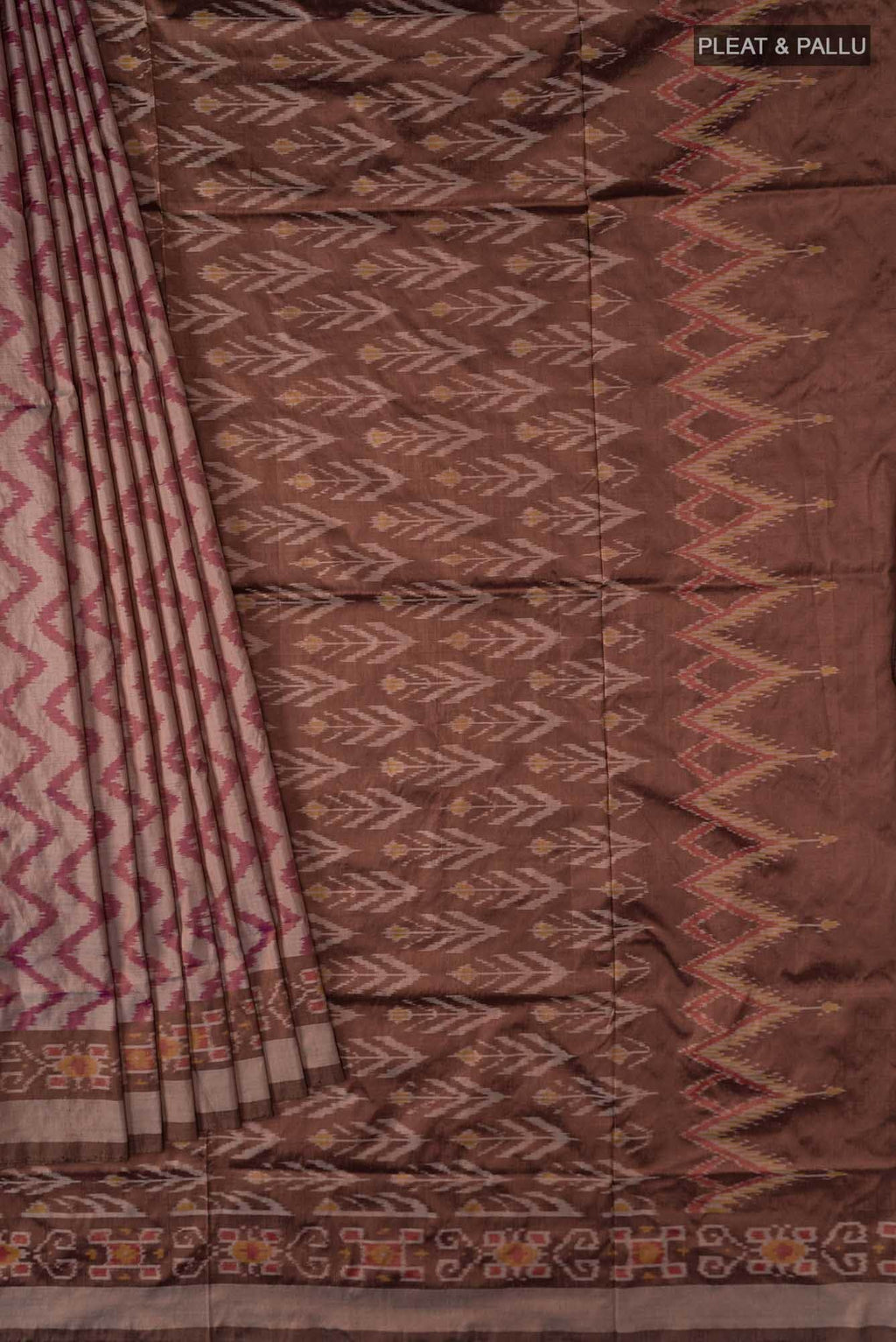 Brown Pochampally Silk Saree
