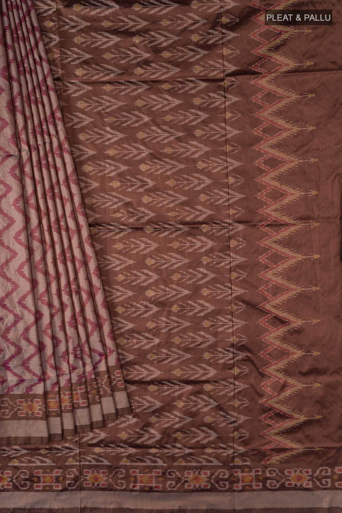 Brown Pochampally Silk Saree