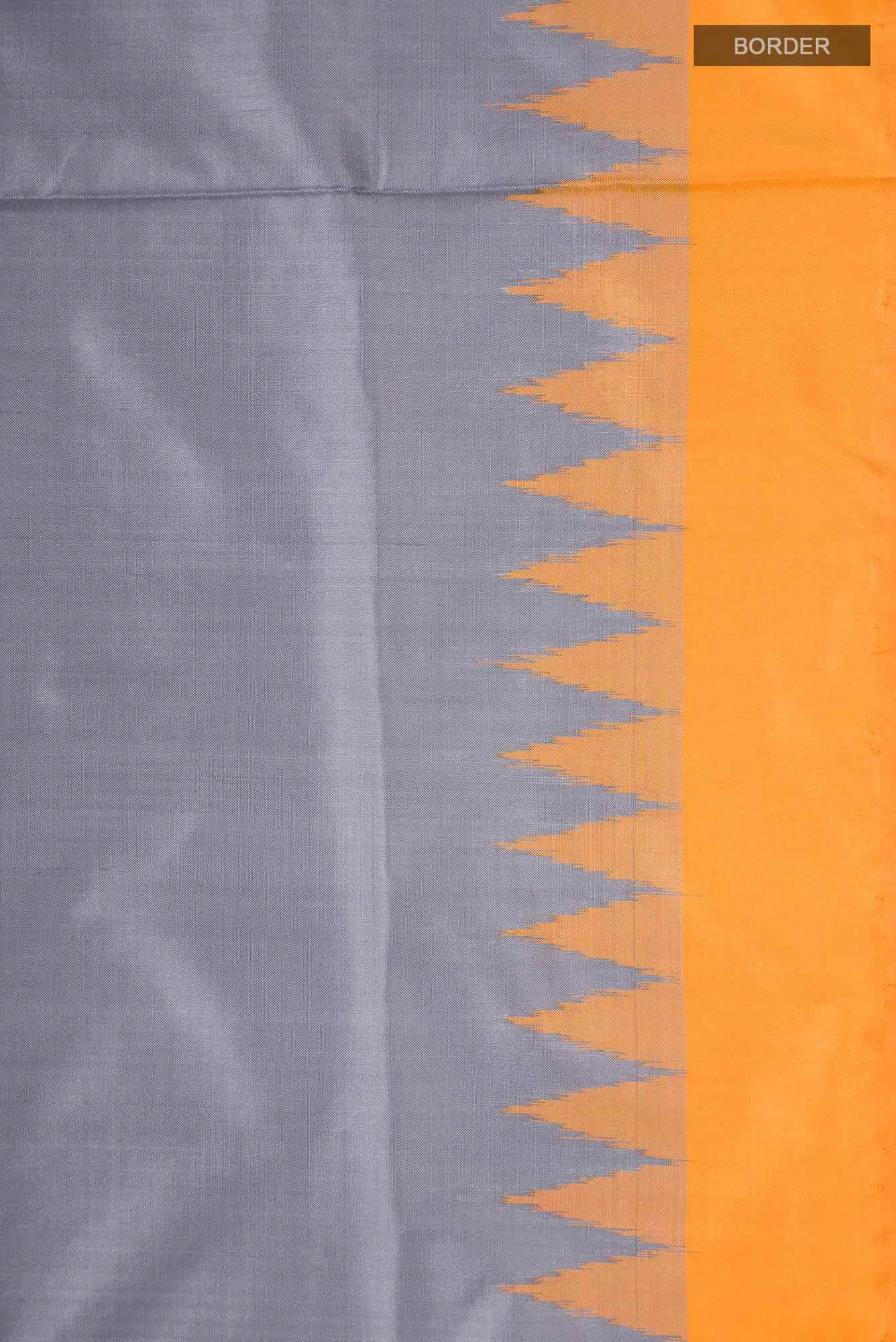 Grey Pochampally Silk Saree