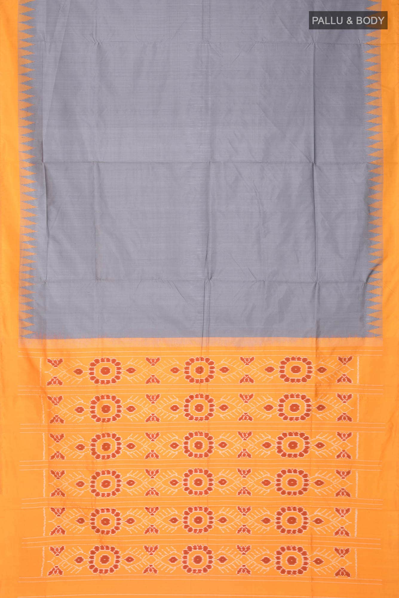 Grey Pochampally Silk Saree