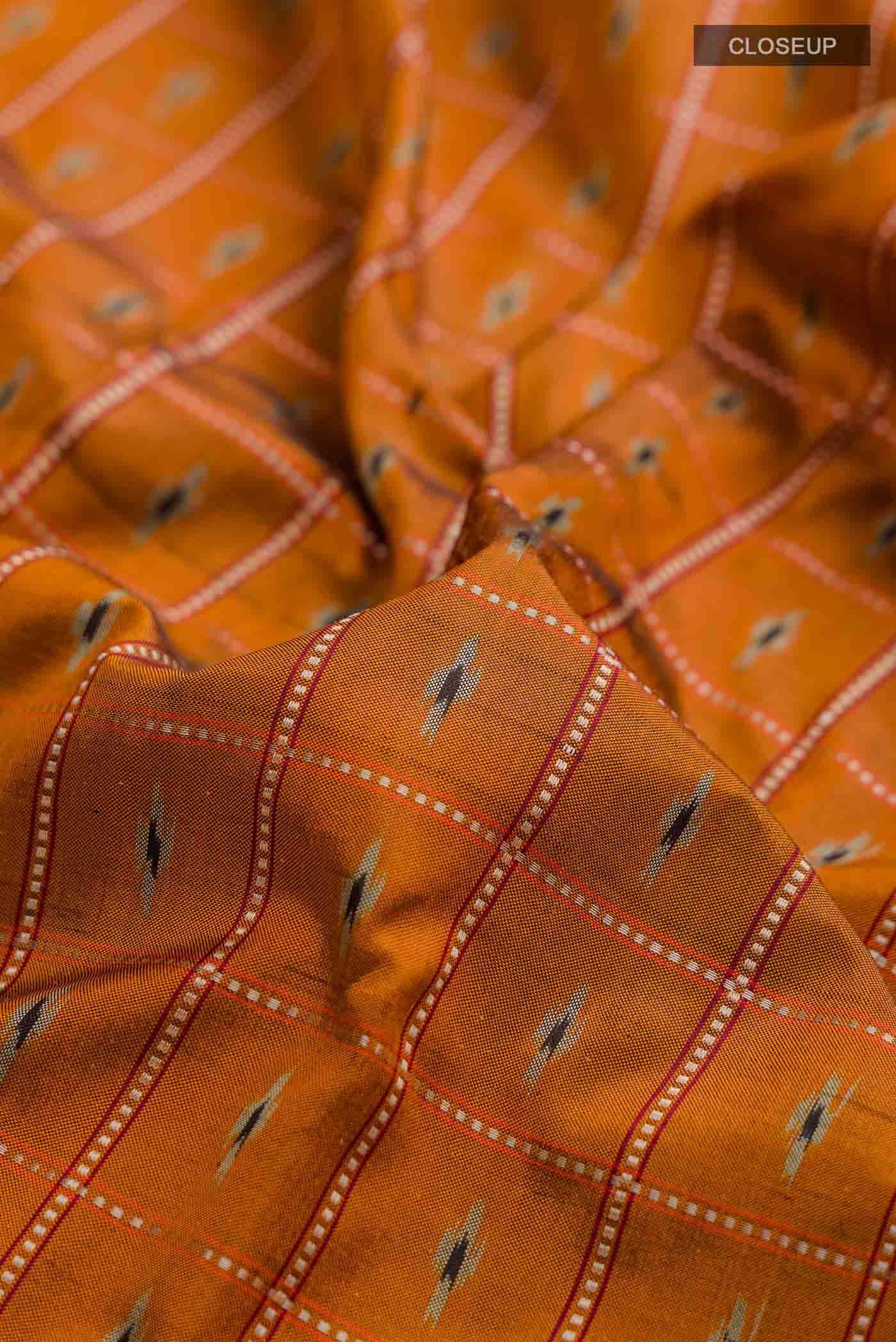 Mustard Orissa Silk Saree