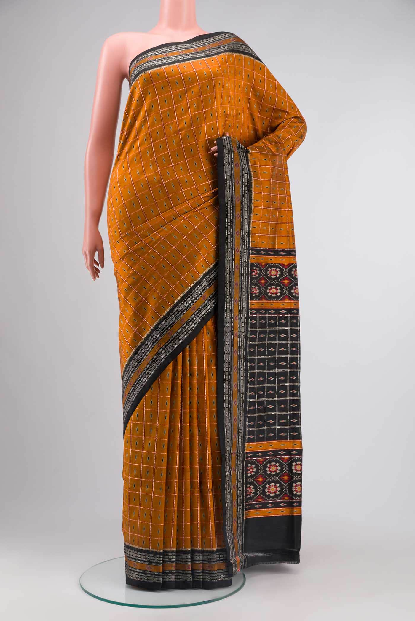 Mustard Orissa Silk Saree