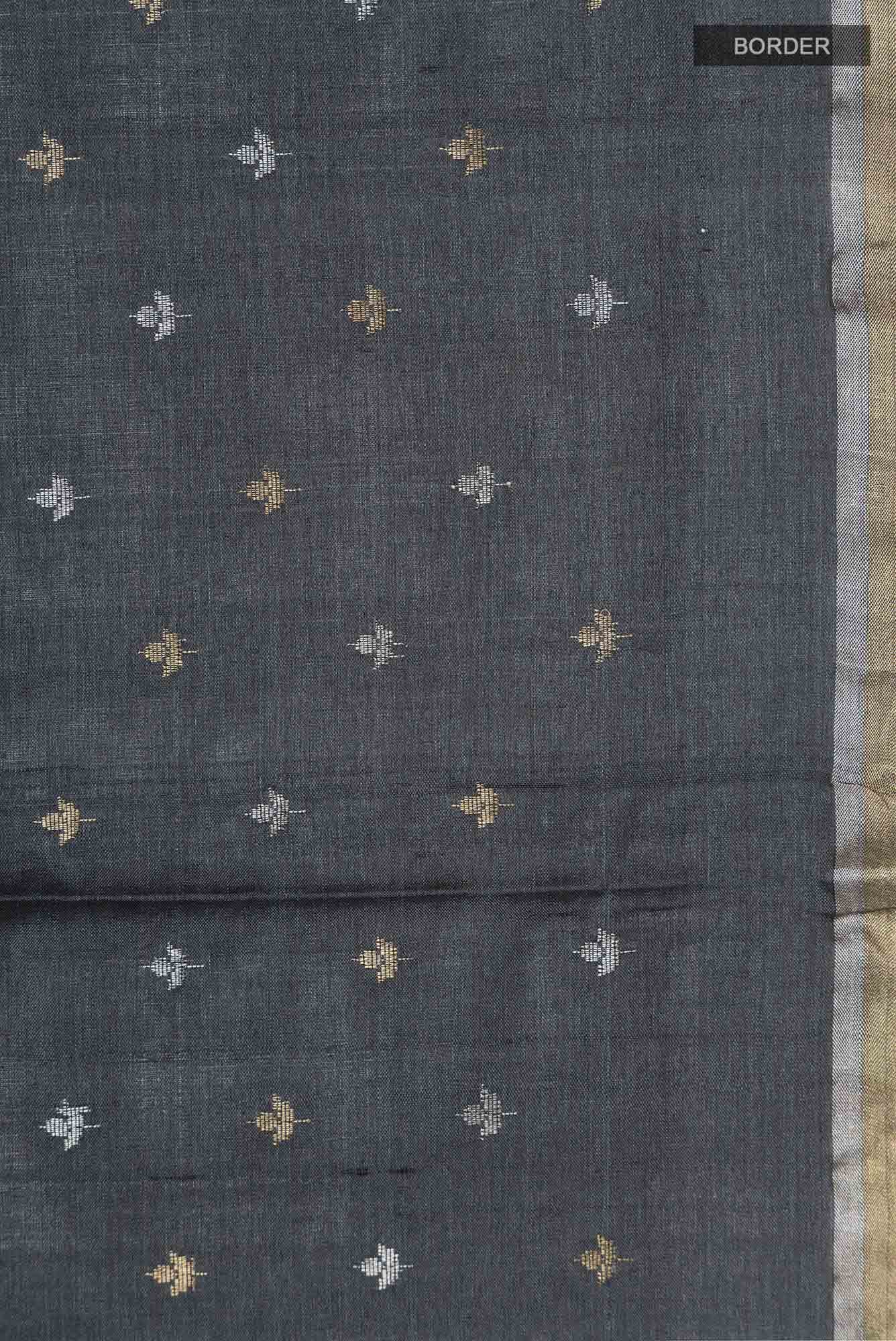 Black Bhagalpuri Tussar Silk Saree