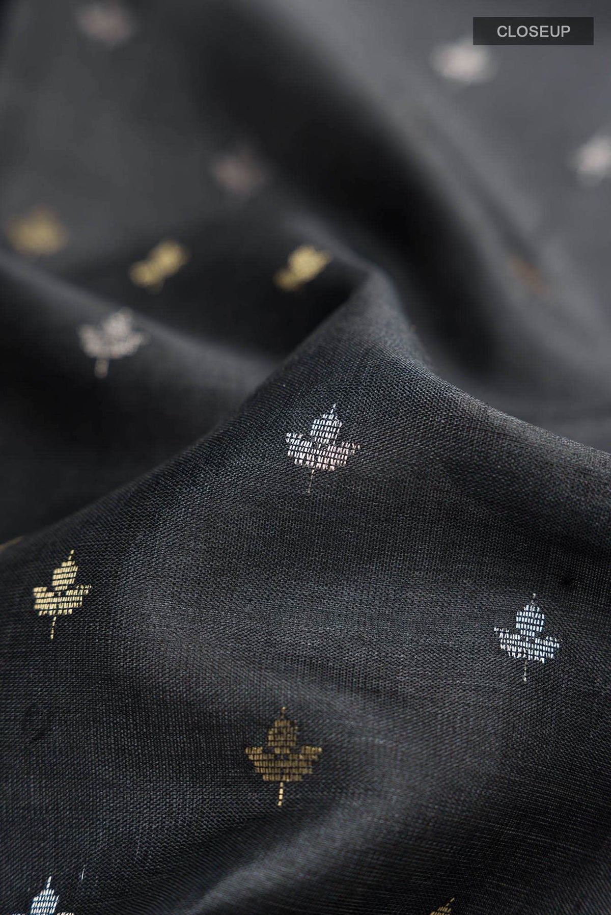 Black Bhagalpuri Tussar Silk Saree