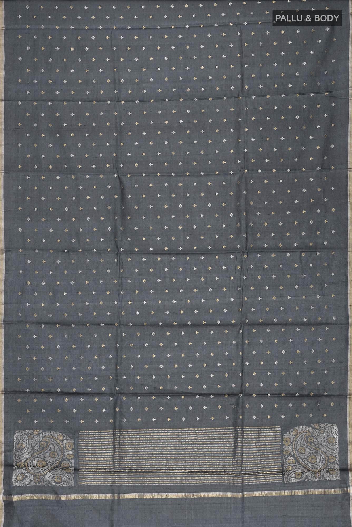 Black Bhagalpuri Tussar Silk Saree