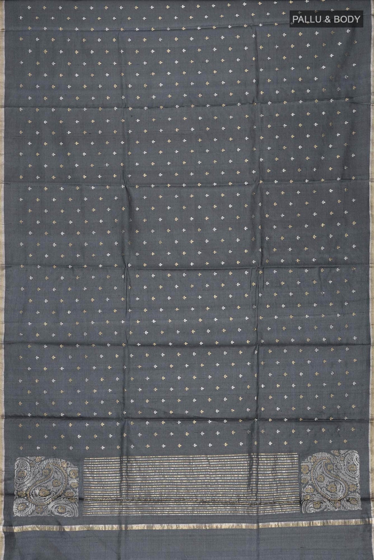 Black Bhagalpuri Tussar Silk Saree