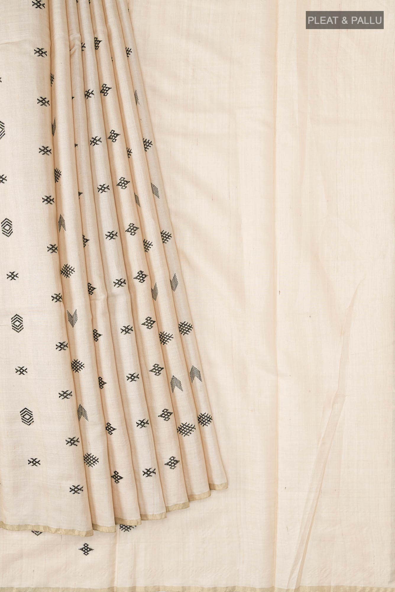 Beige MP Tussar Saree