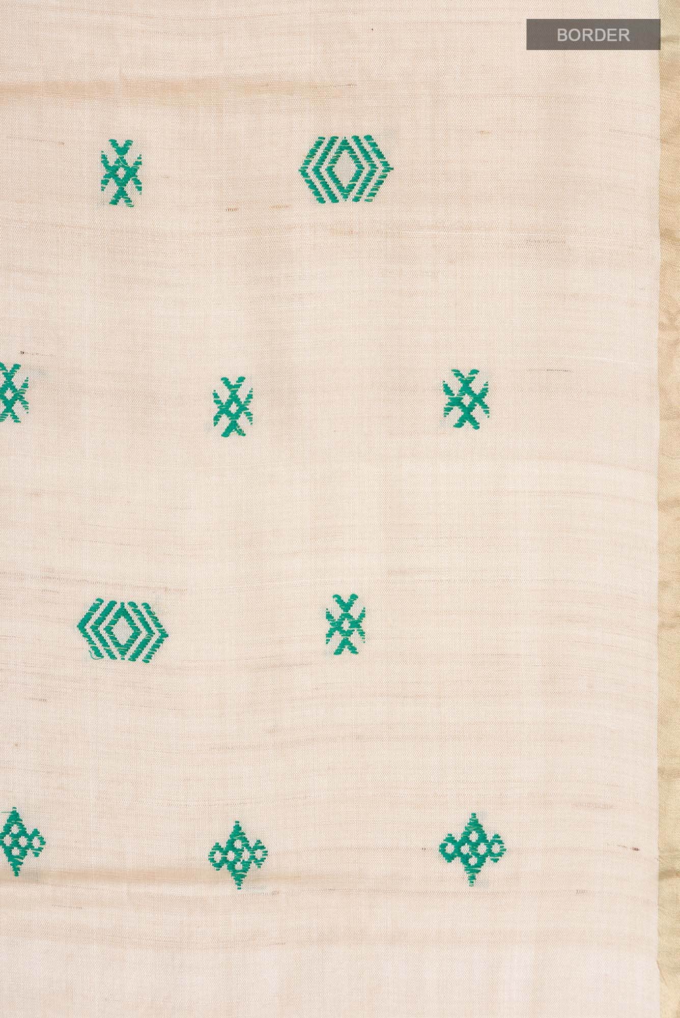 Beige Bhagalpuri Tussar Silk Saree