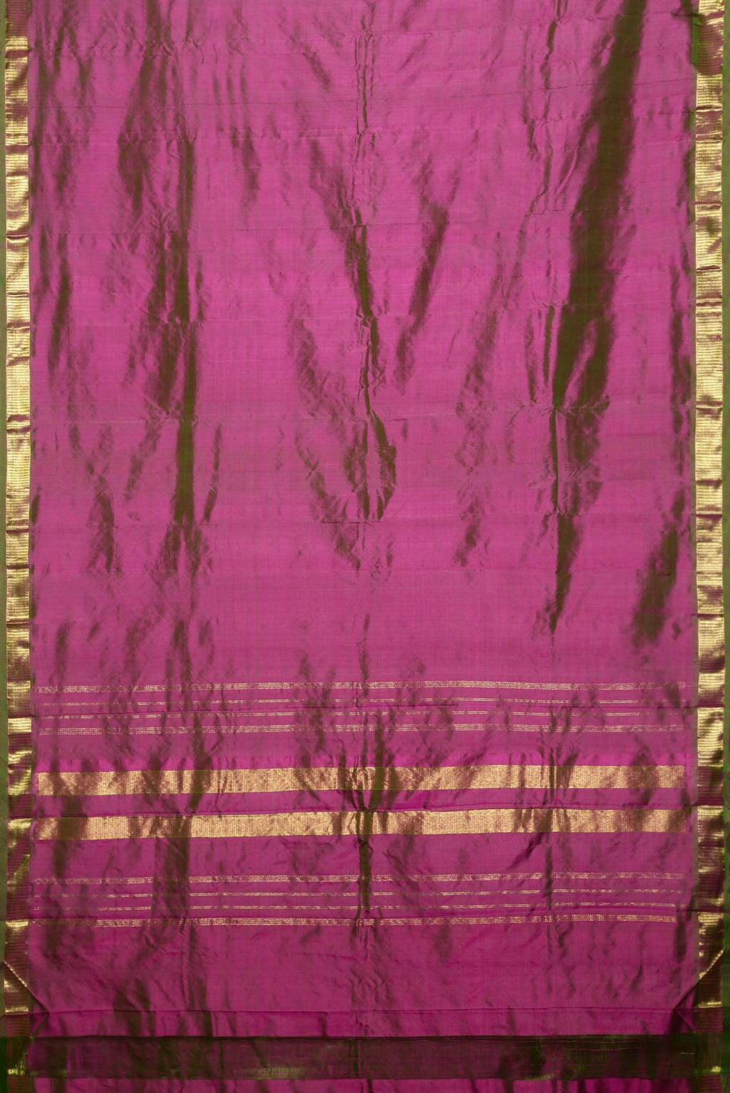 Green with Pink Dual Tone Kanchipuram Silk Saree