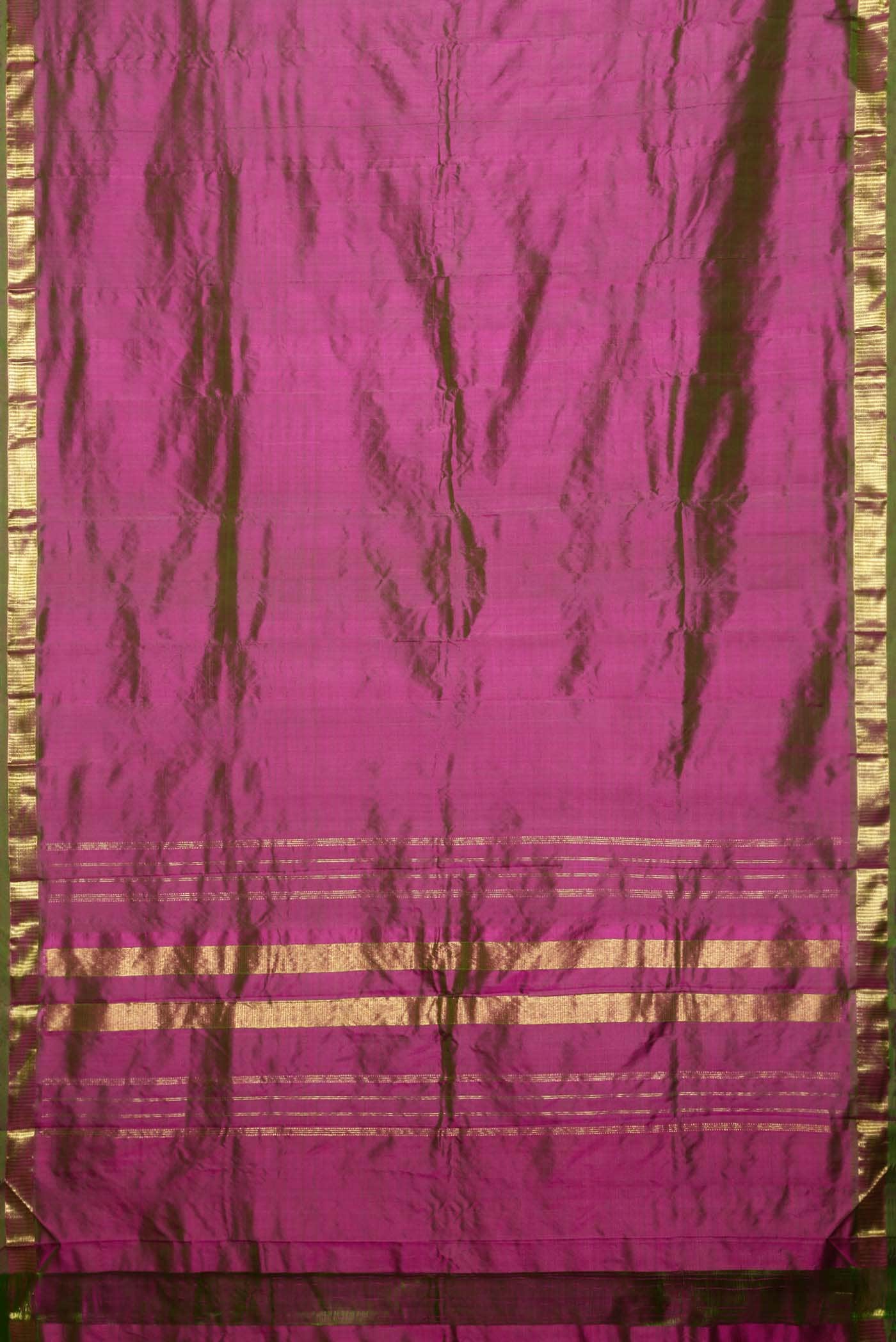 Green with Pink Dual Tone Kanchipuram Silk Saree