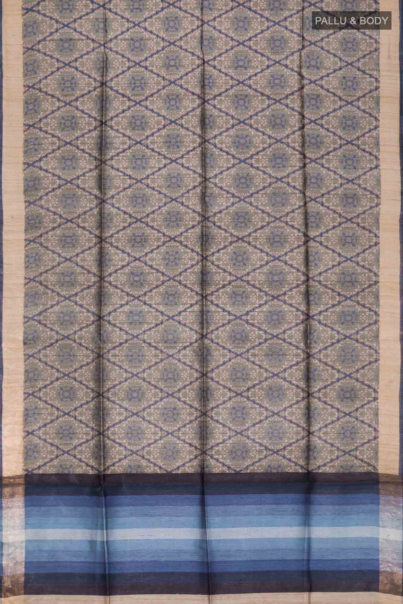 Beige Bhagalpuri Tussar Silk Saree