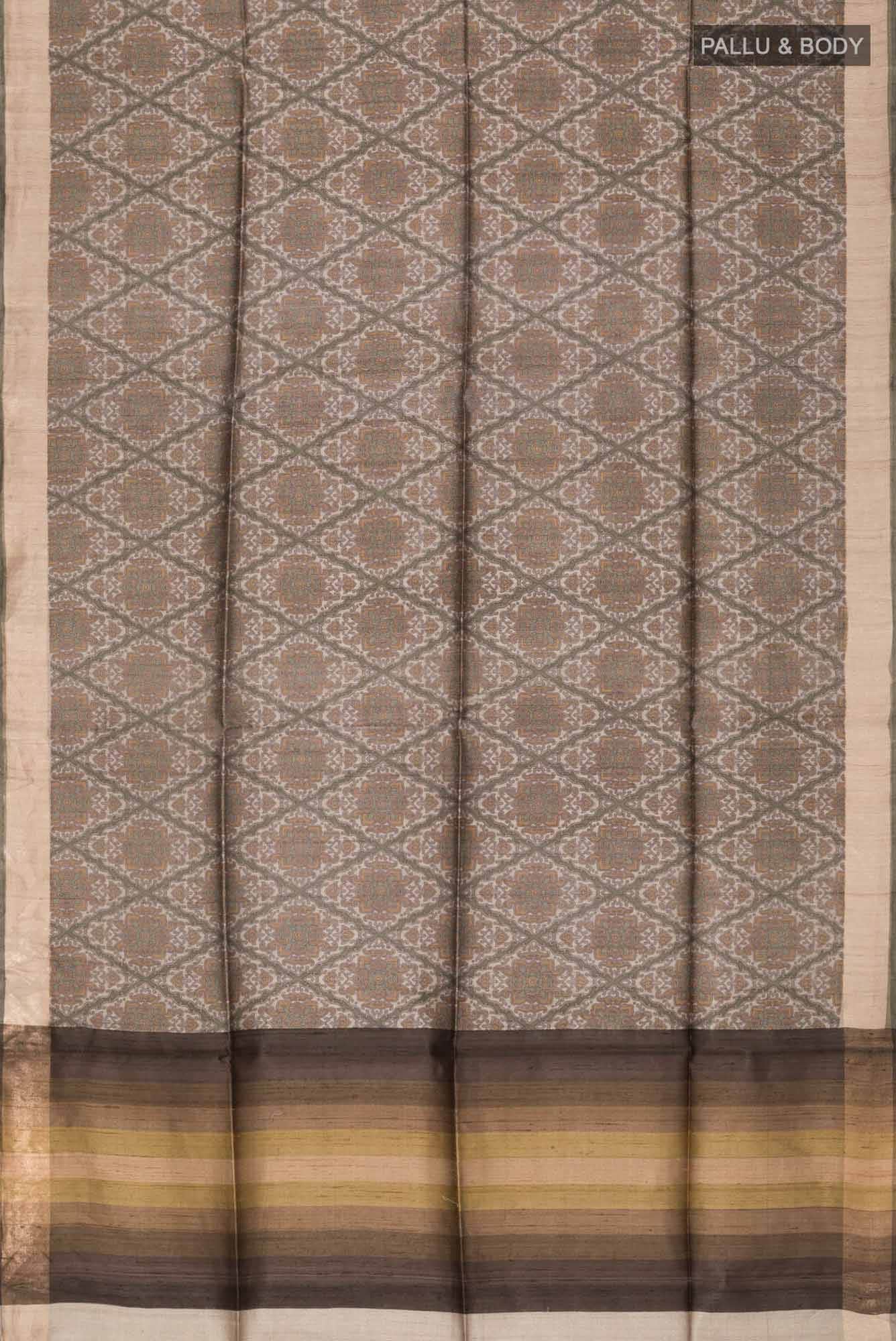 Green Bhagalpuri Tussar Silk Saree