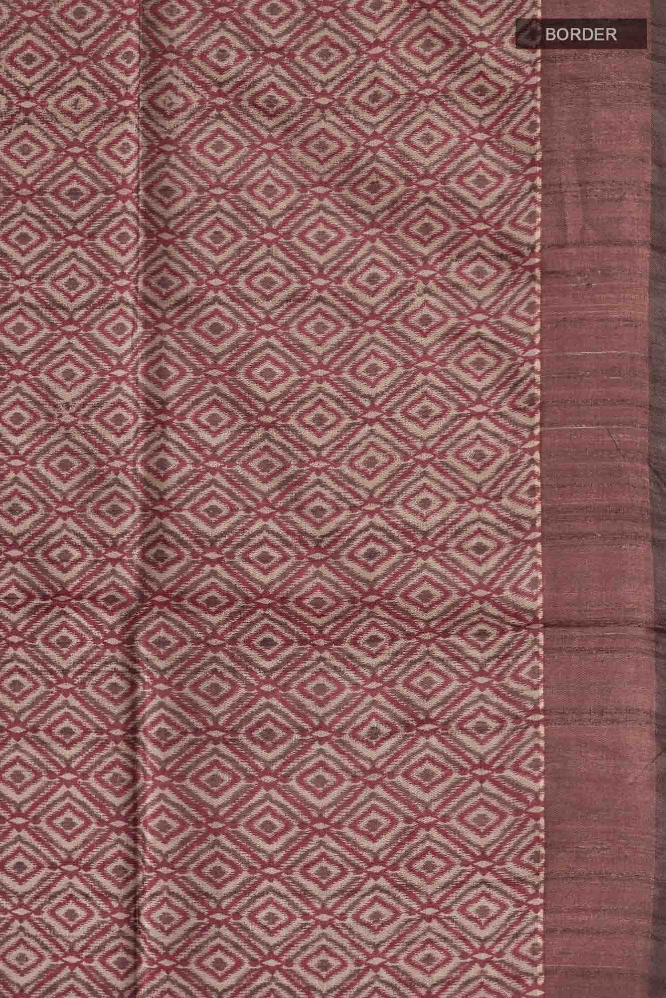 Brown Bhagalpuri Tussar Silk Saree