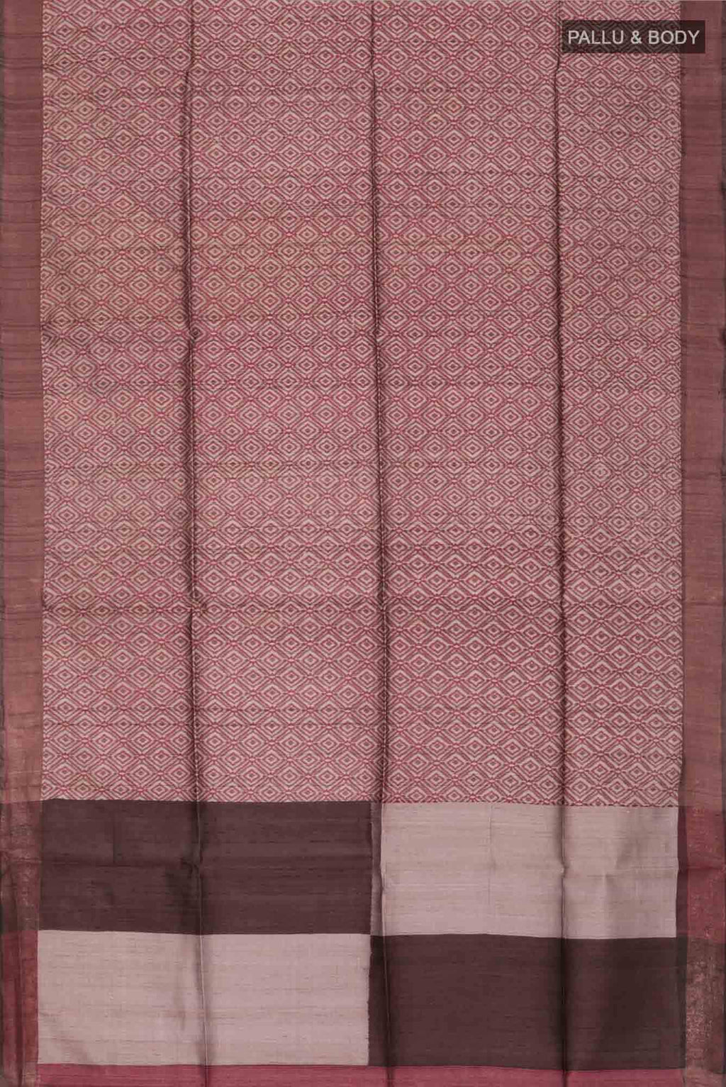 Brown Bhagalpuri Tussar Silk Saree