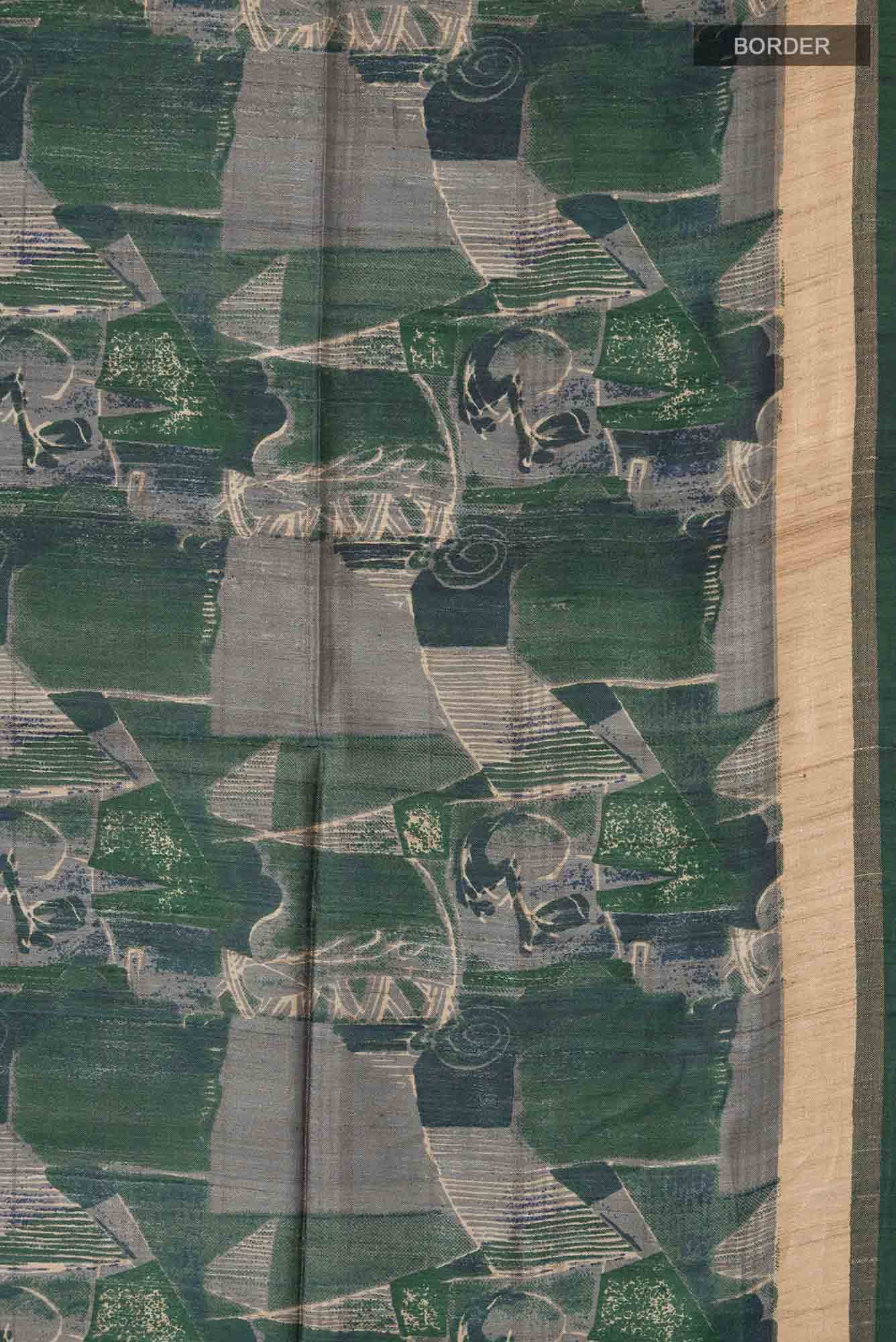 Green Bhagalpuri Tussar Silk Saree