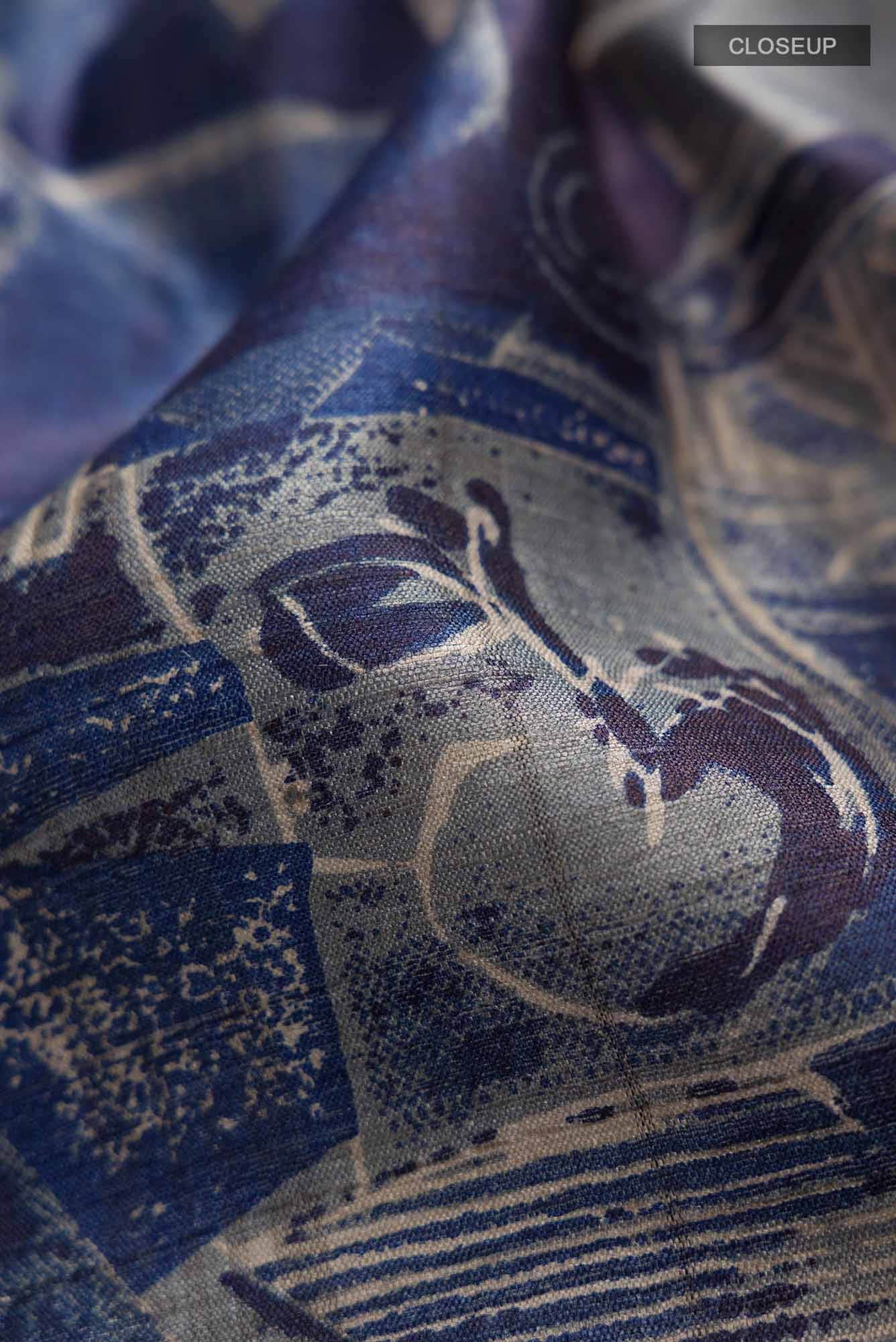 Blue Bhagalpuri Tussar Silk Saree