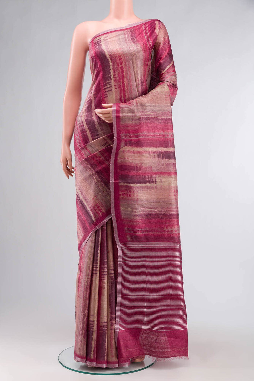 Mauve Tussar Silk Saree