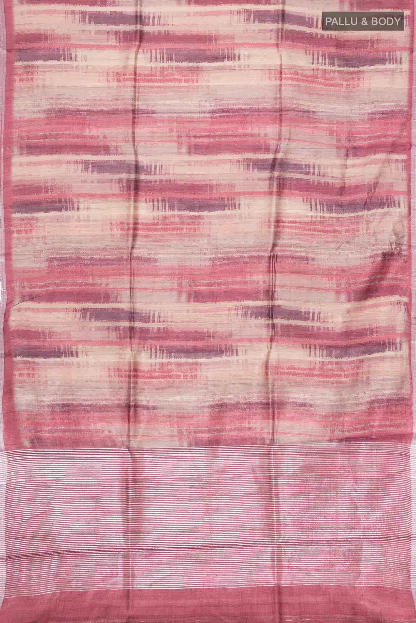 Mauve Tussar Silk Saree