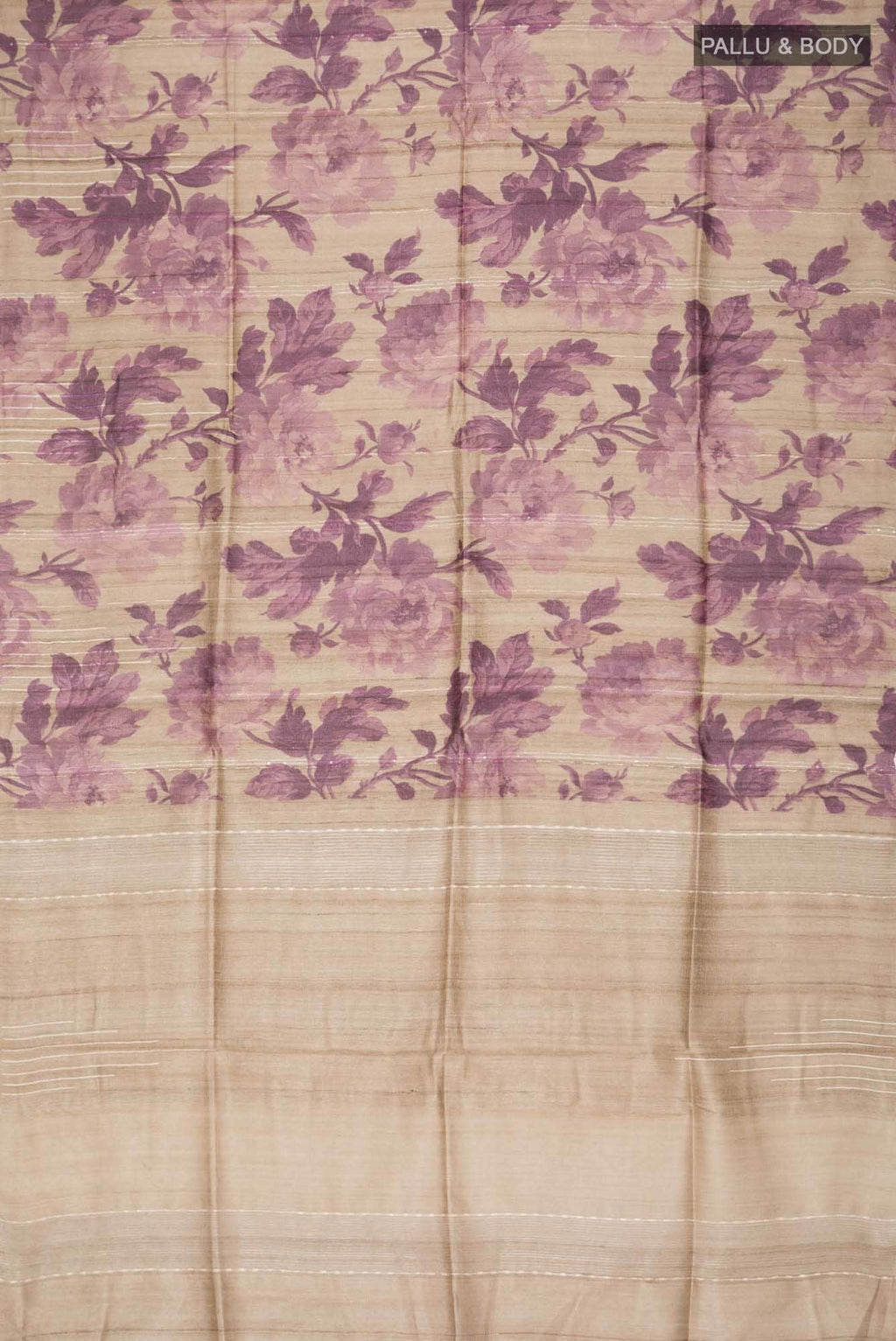 Beige Bhagalpuri Tussar Silk Saree