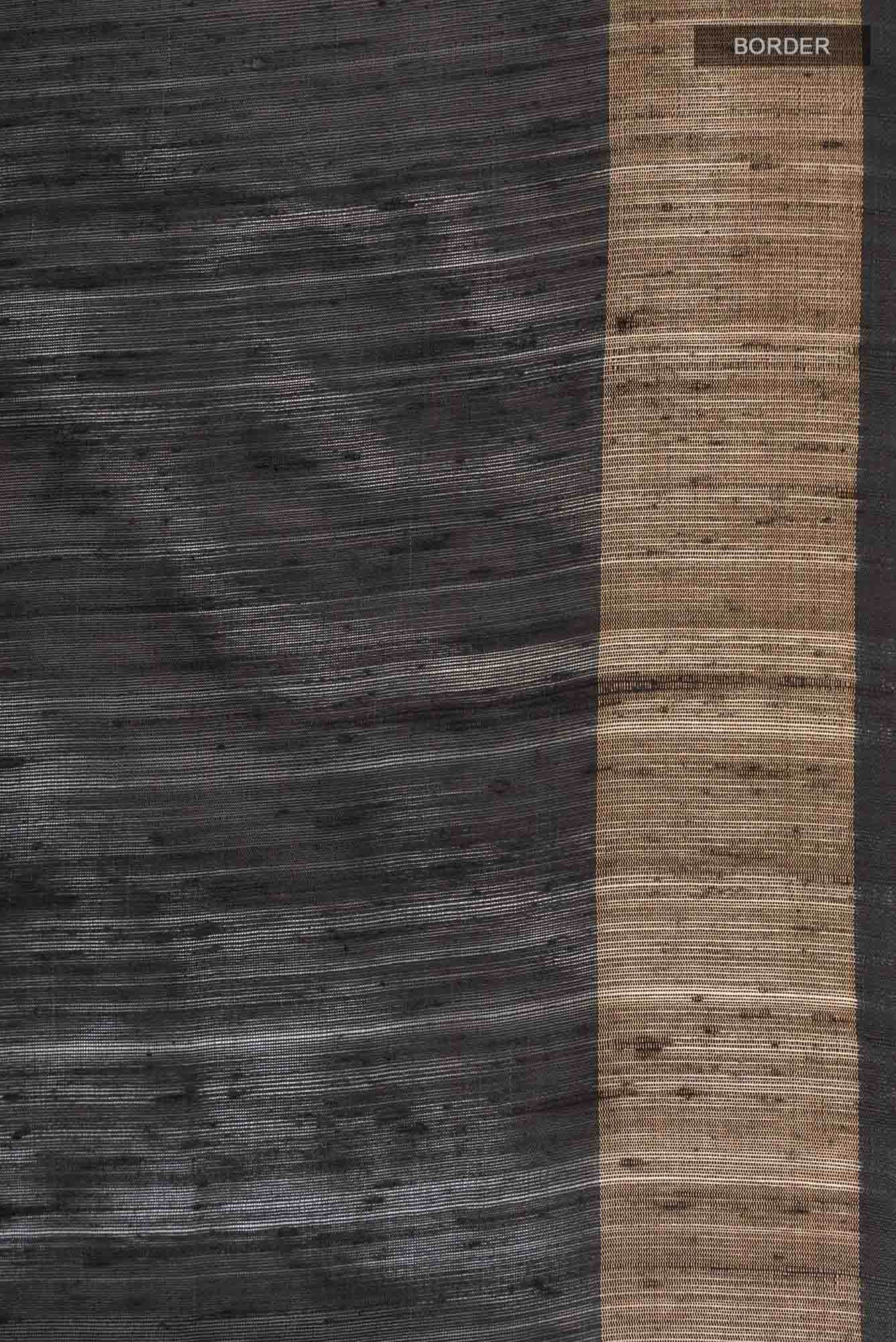 Black Bhagalpuri Tussar Silk Saree
