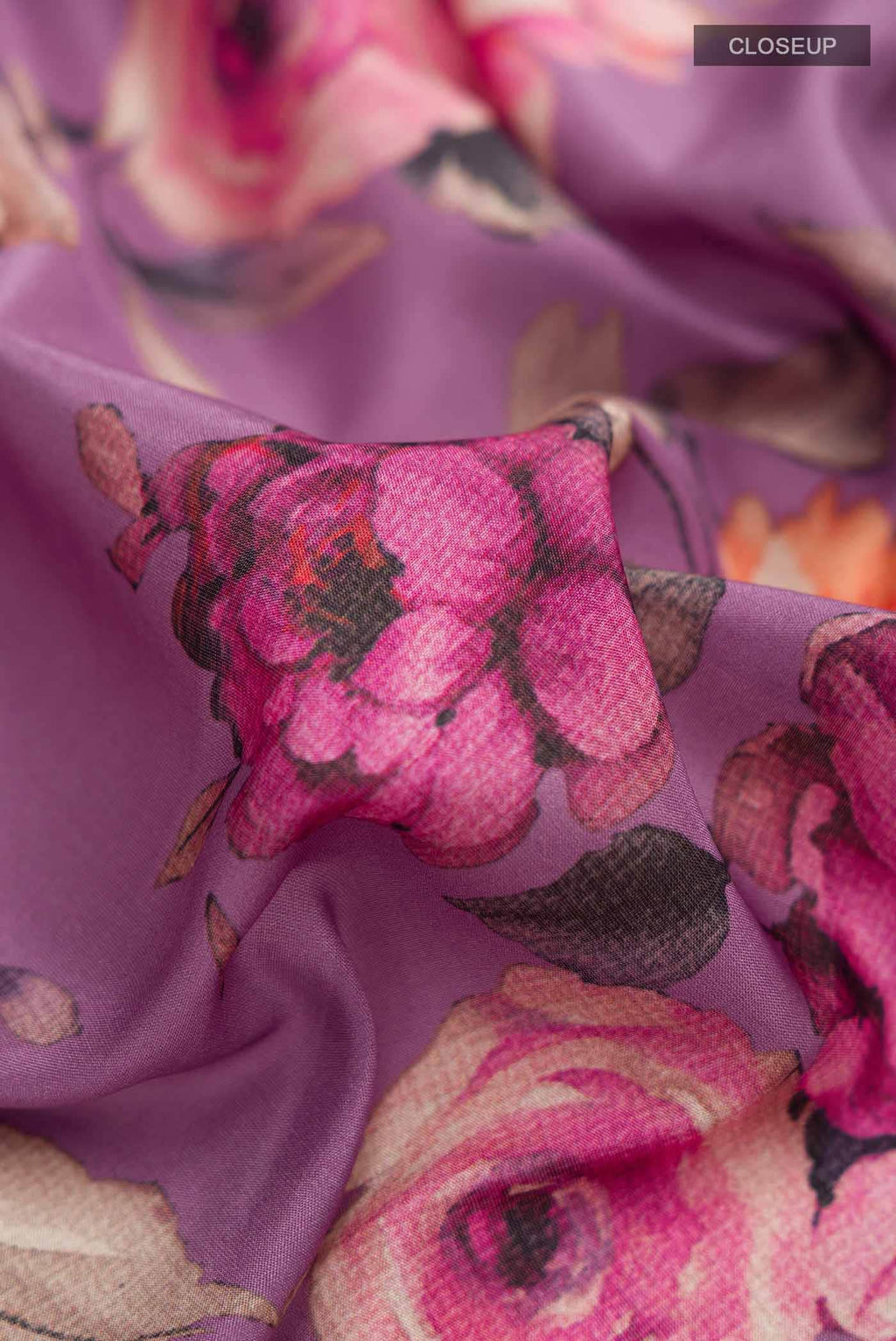 Purple Printed Silk Saree