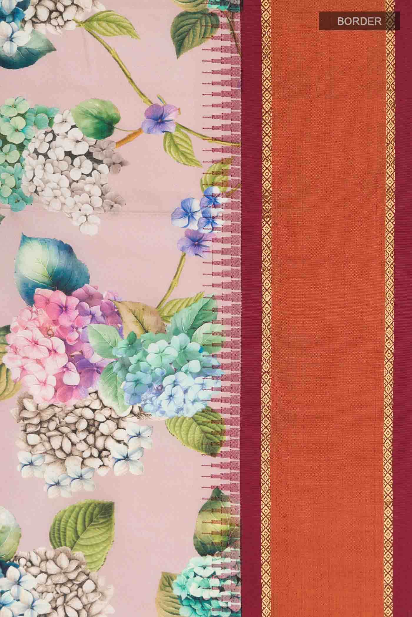 Mauve Printed Silk Saree