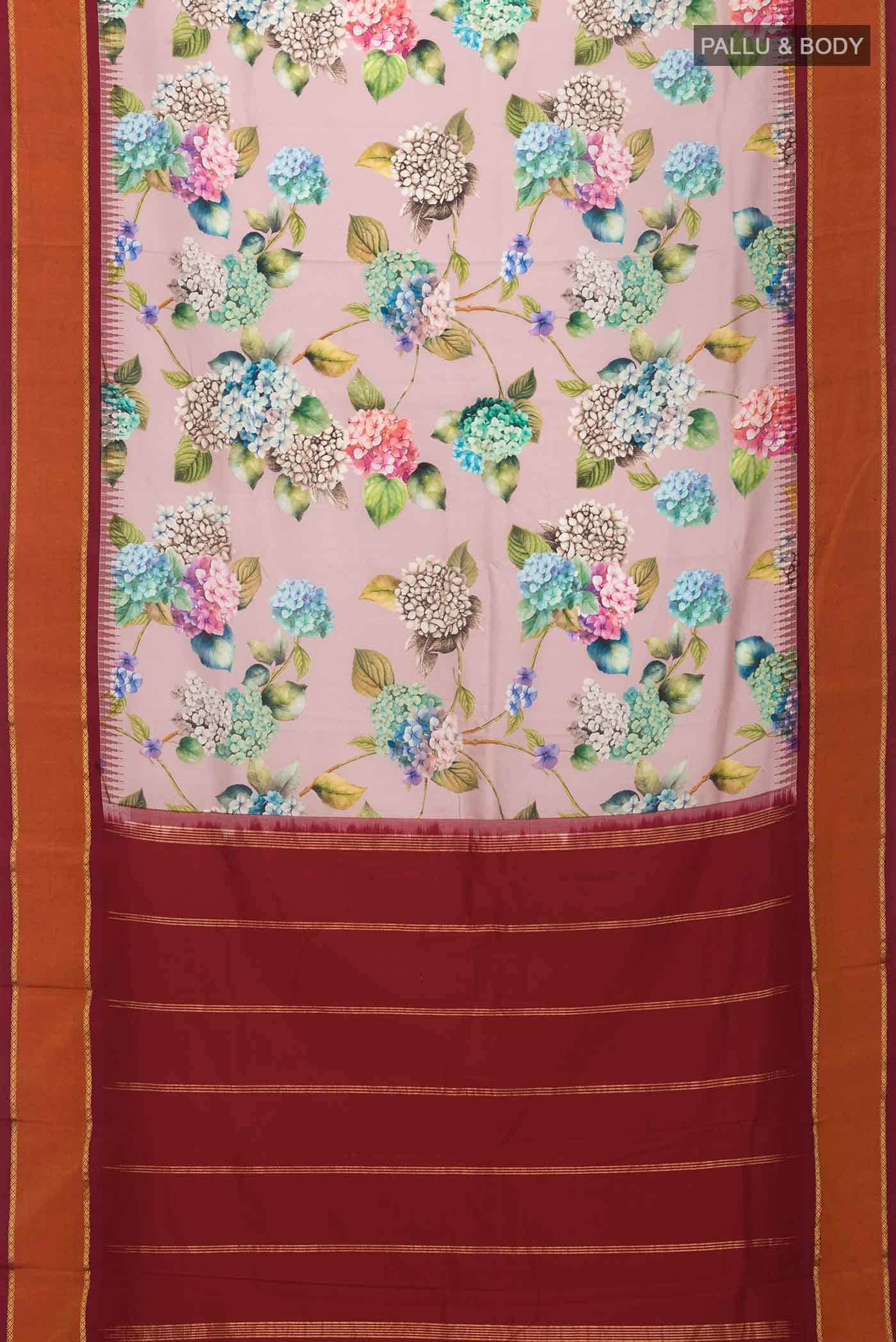 Mauve Printed Silk Saree