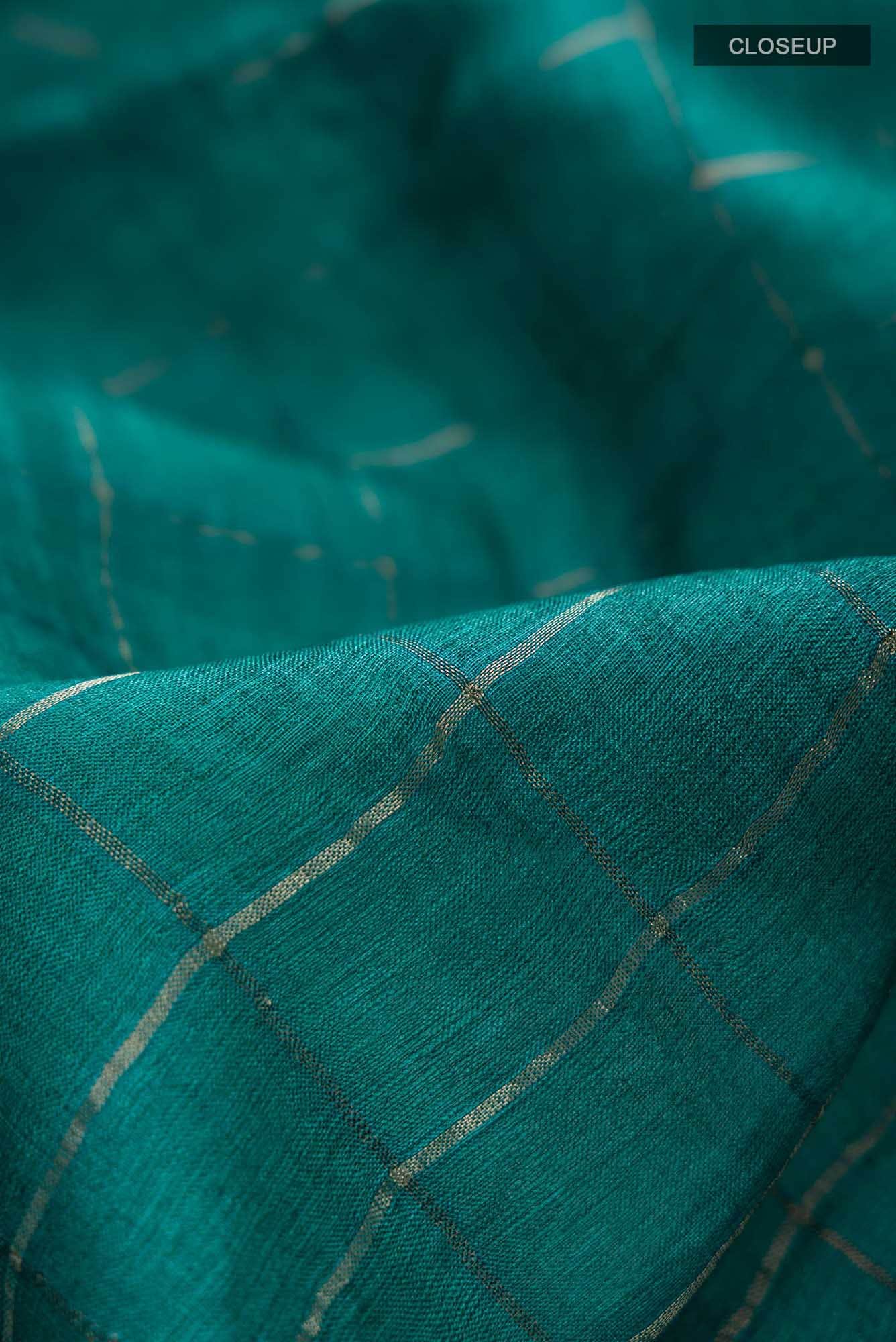 Green Bhagalpuri Tussar Silk Saree