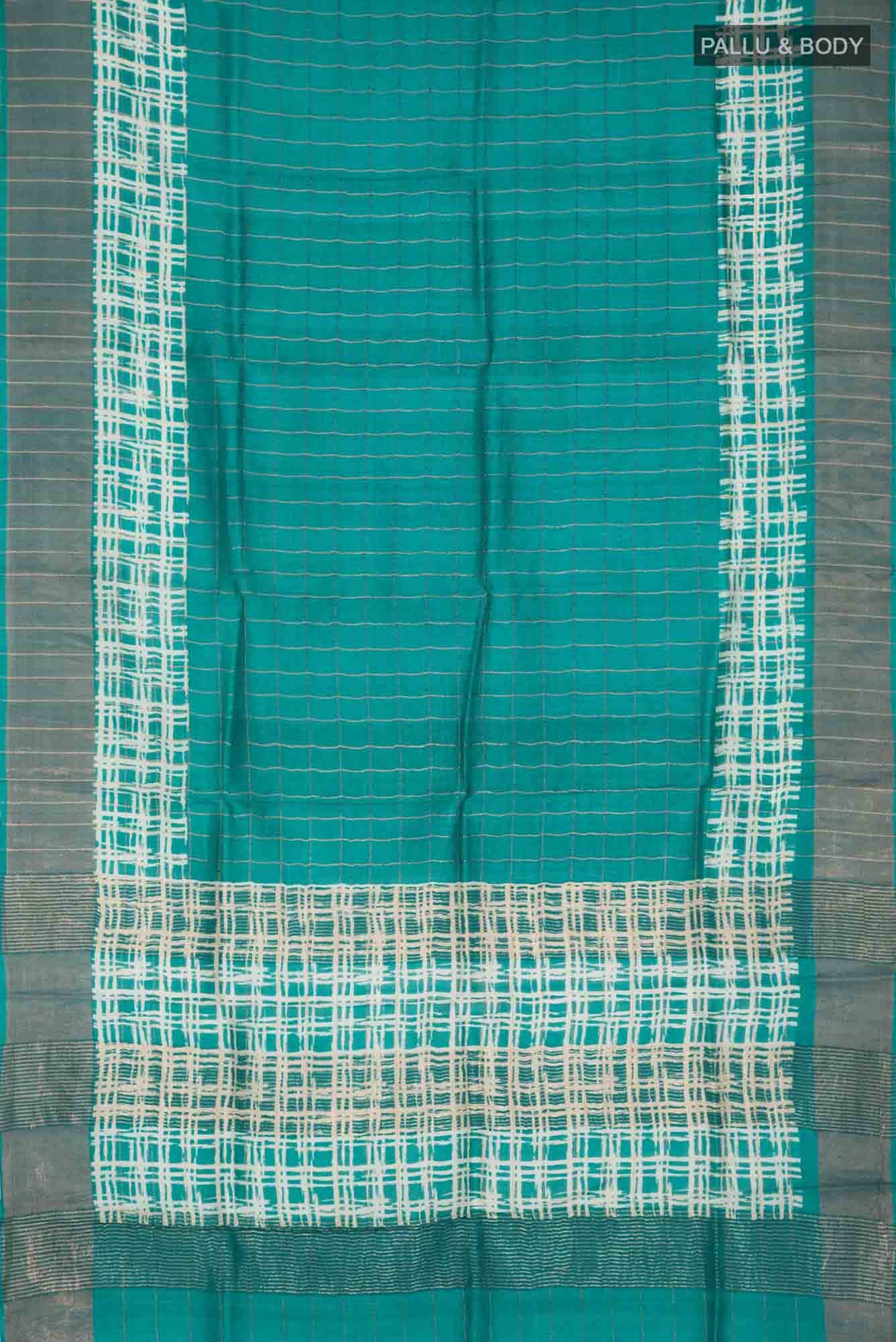 Green Bhagalpuri Tussar Silk Saree