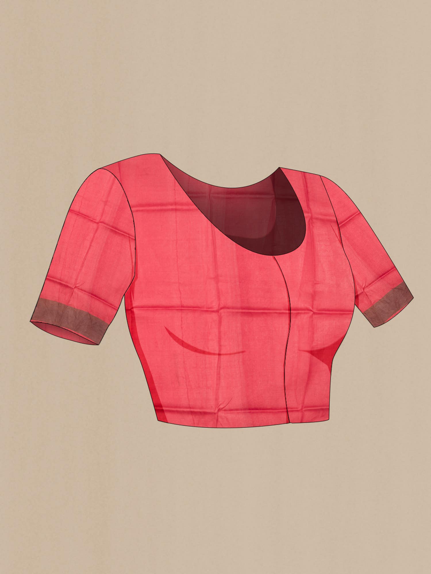 Red Bhagalpuri Tussar Silk Saree