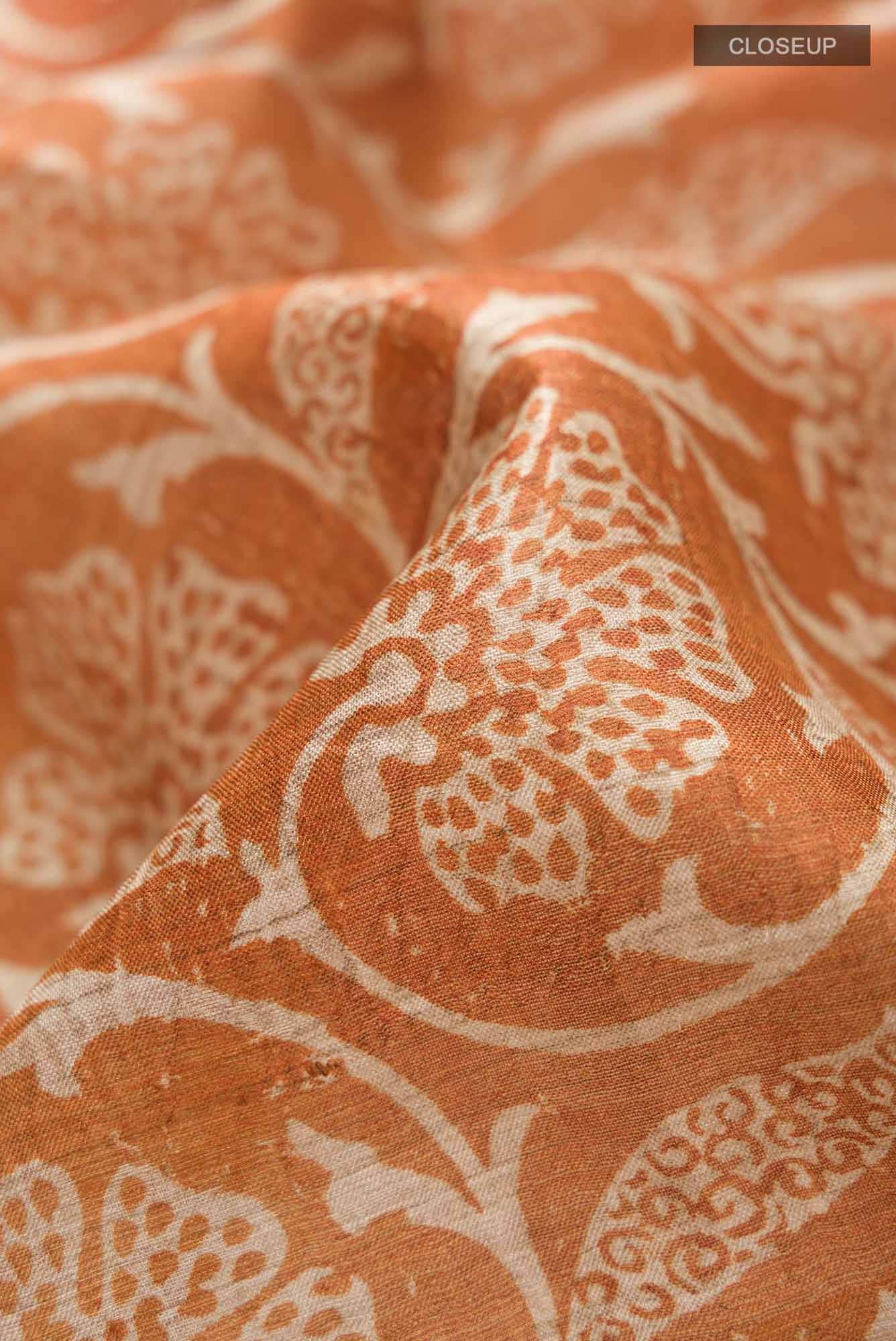 Yellow Bhagalpuri Tussar Silk Saree