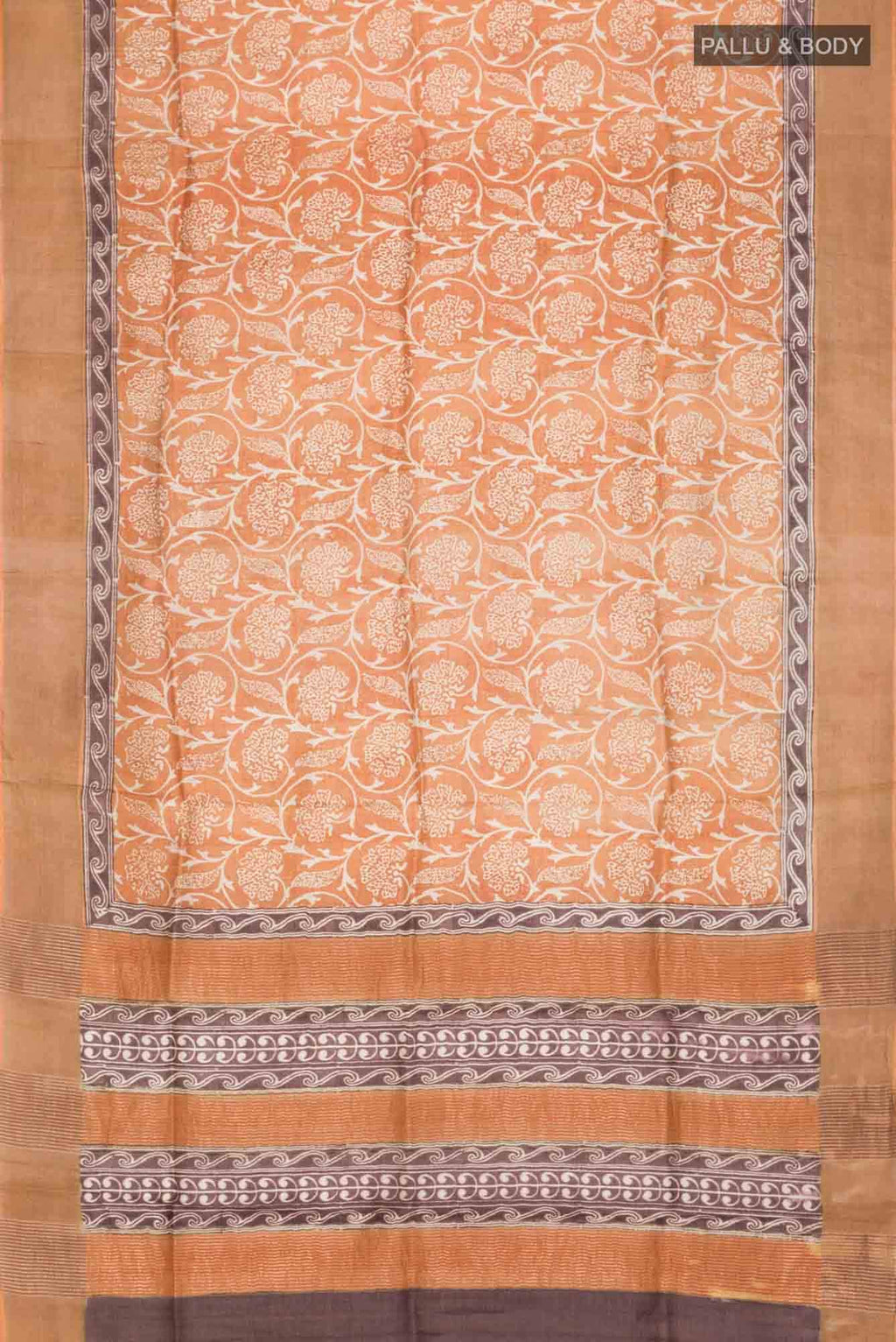 Yellow Bhagalpuri Tussar Silk Saree