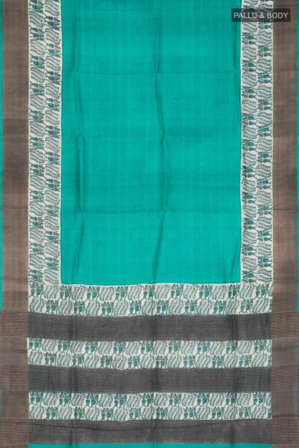 Green Bhagalpuri Tussar Silk Saree