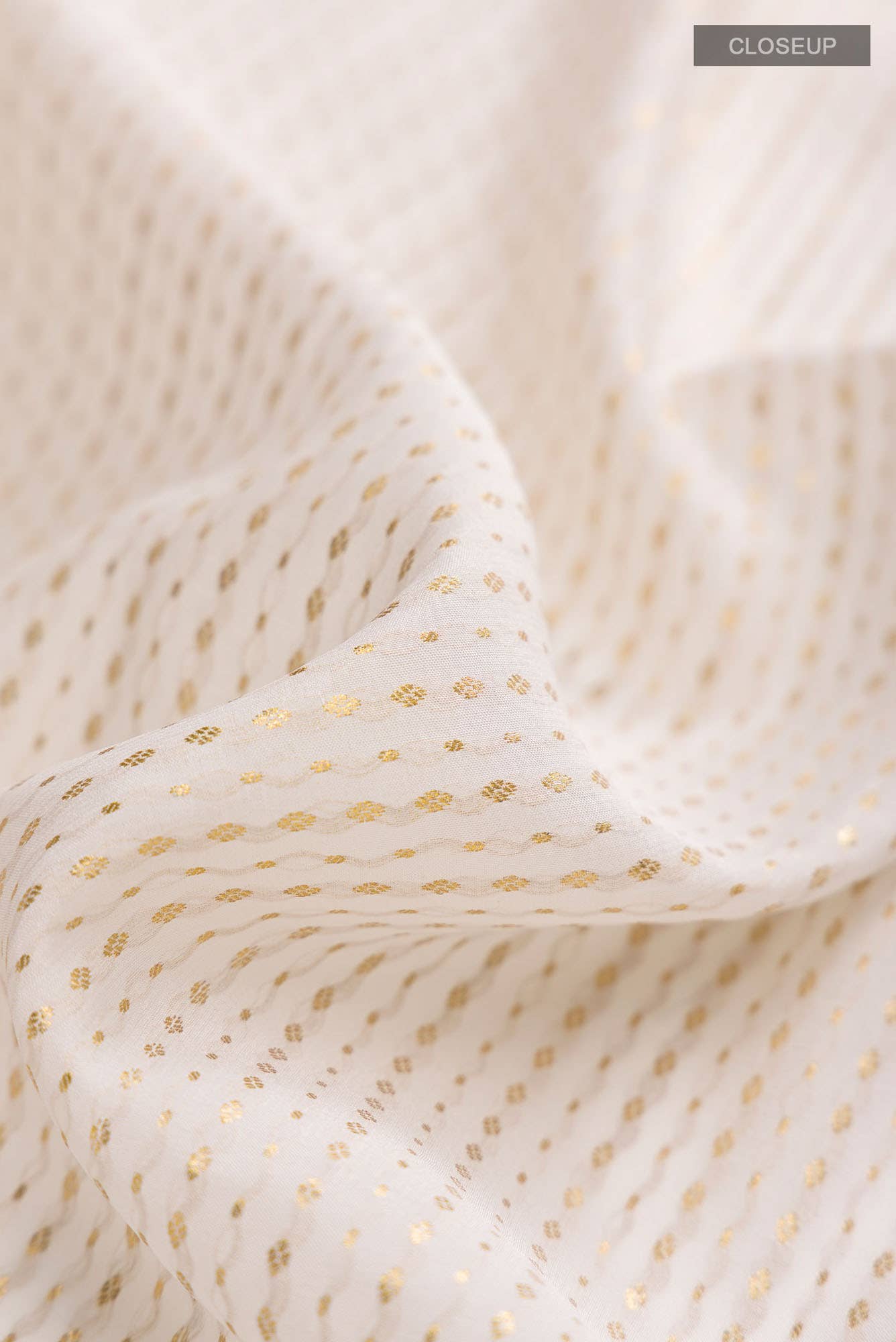 Off White Mysore Crepe Saree