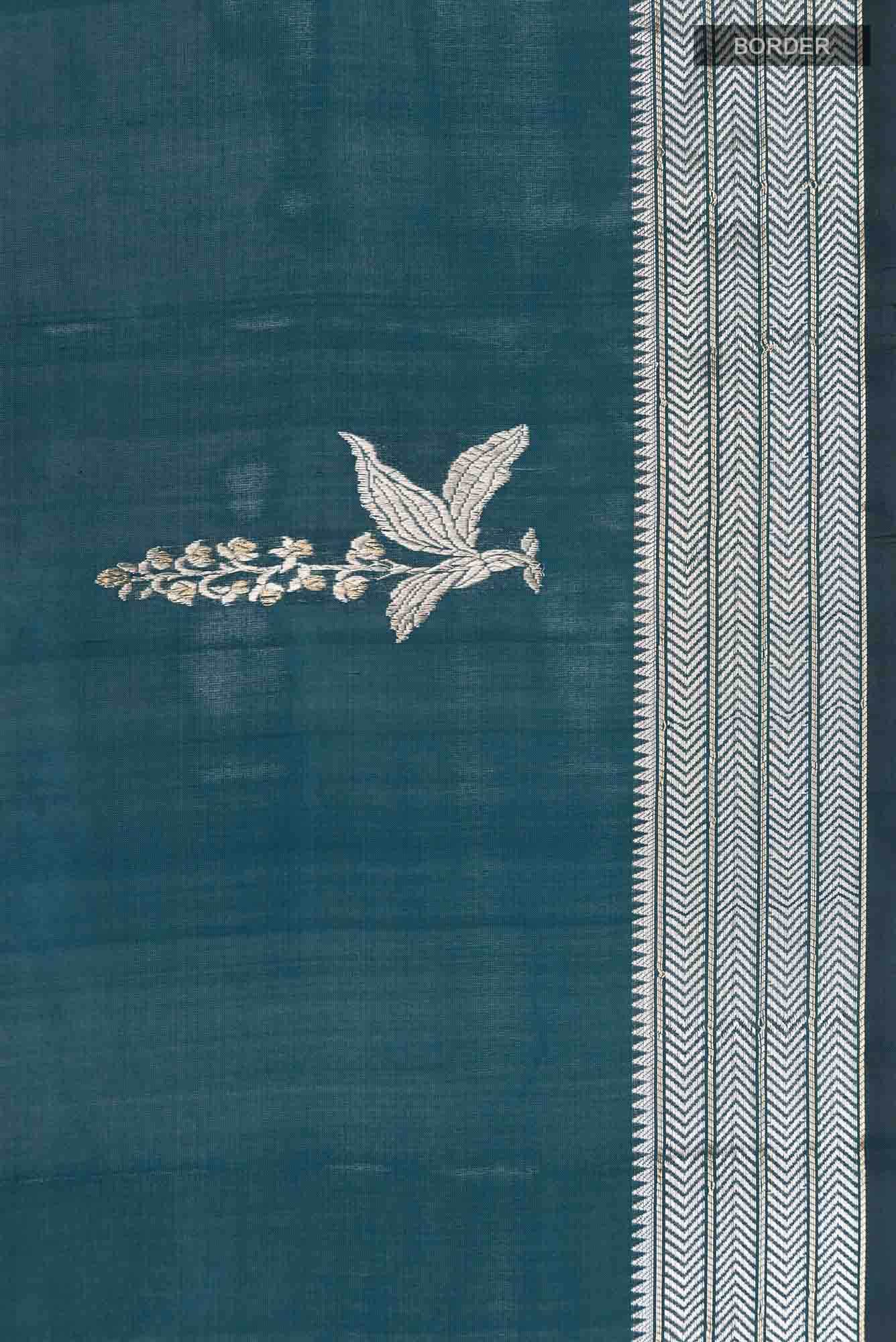 Blue Banarasi Katan Silk Saree