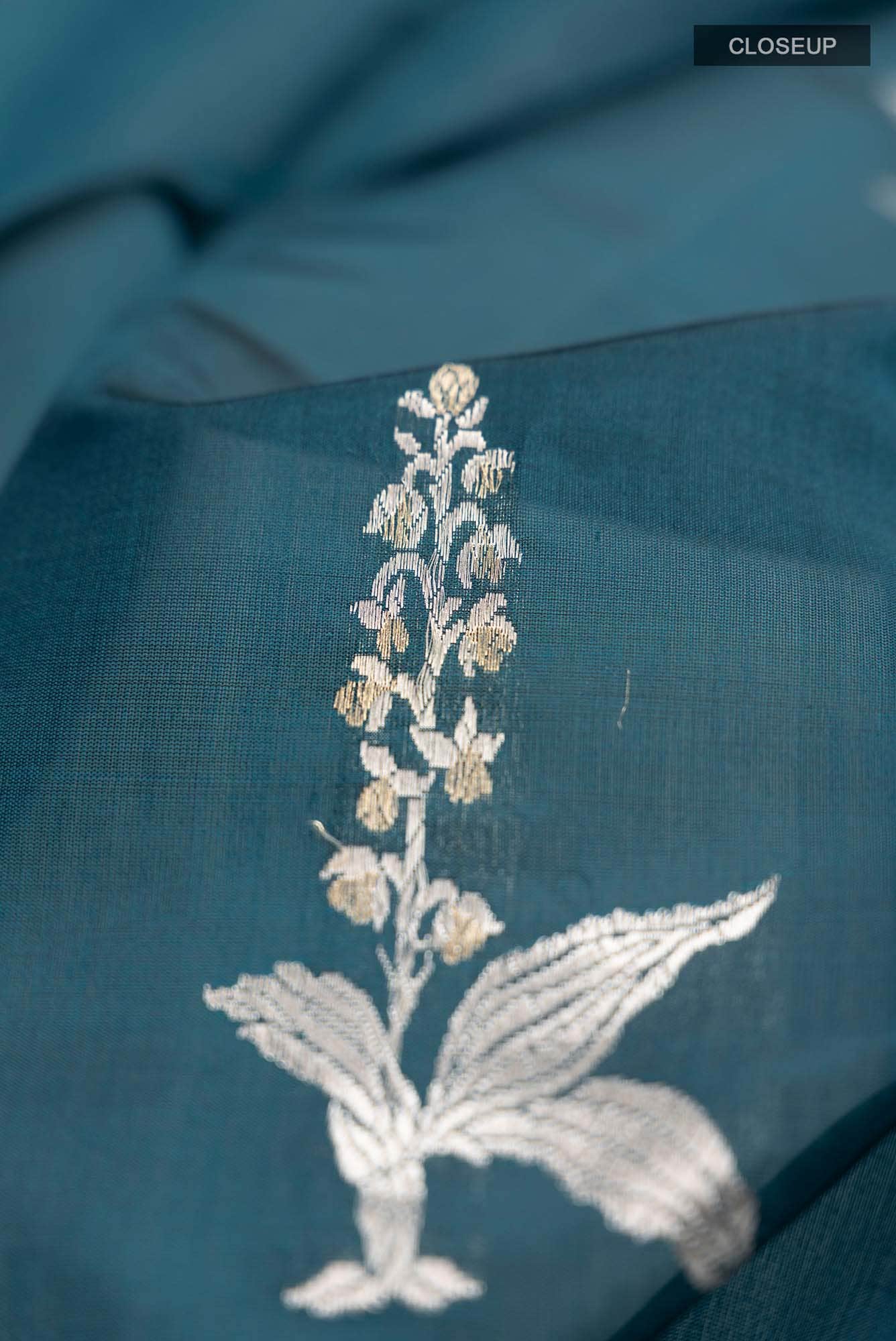 Blue Banarasi Katan Silk Saree