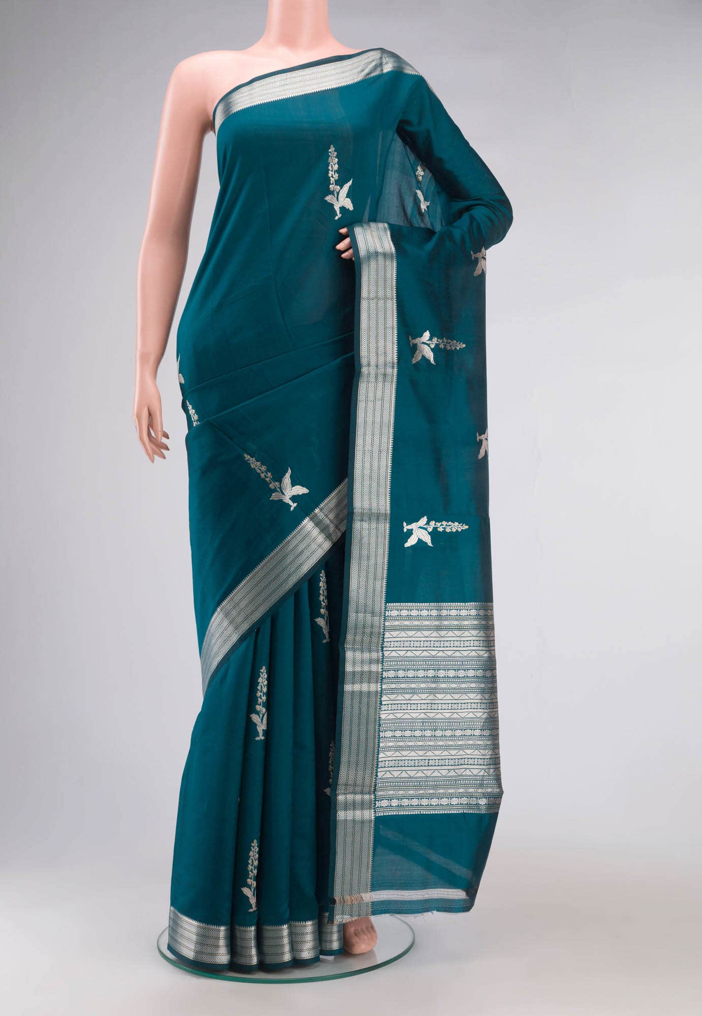 Blue Banarasi Katan Silk Saree